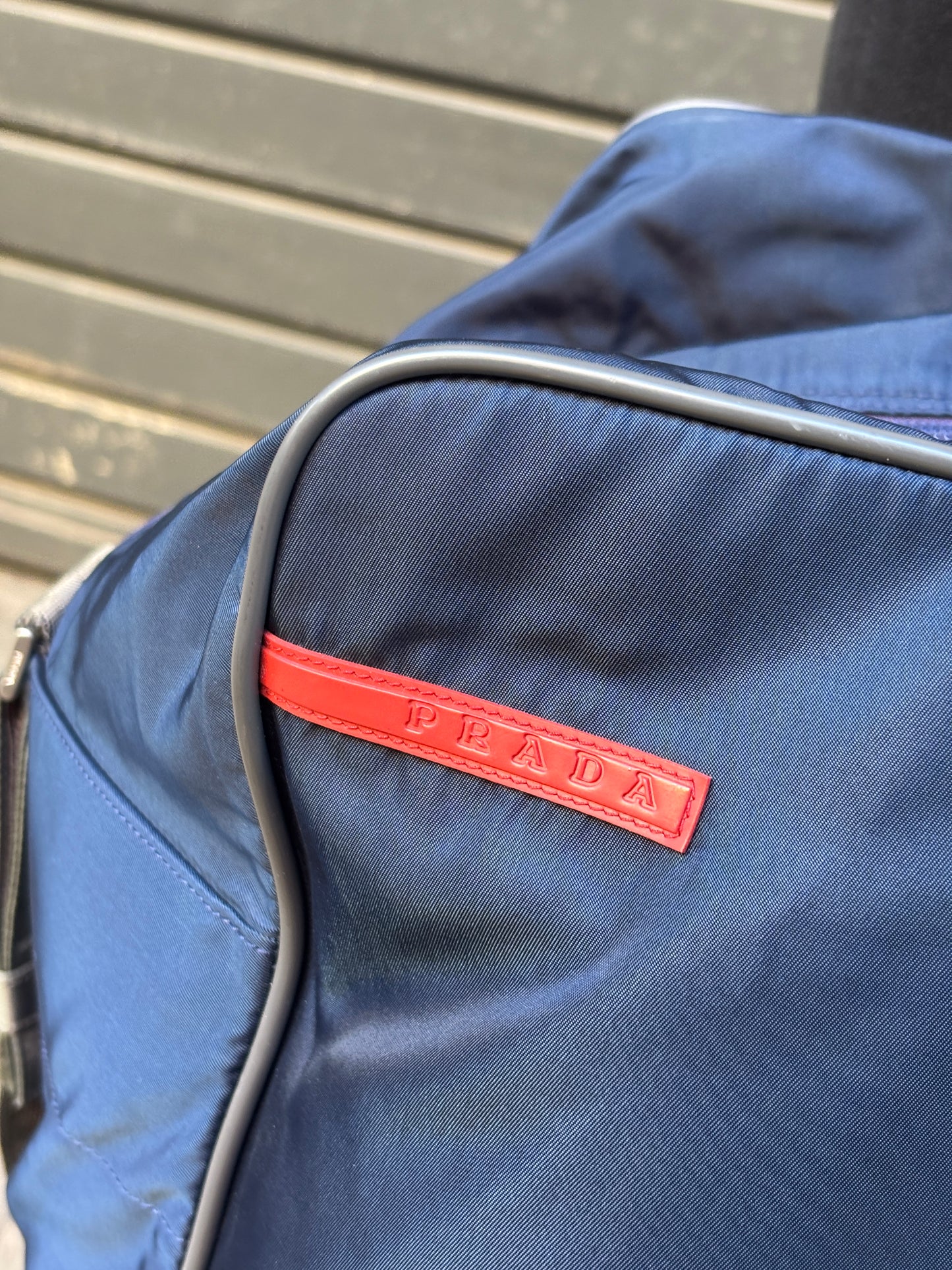 2000's Prada Sport Navy Boston Shoulder Bag