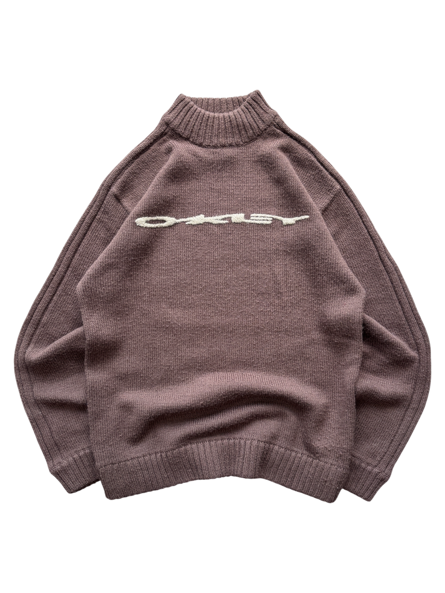 00'S OAKLEY SPELL OUT KNIT BROWN SWEATER