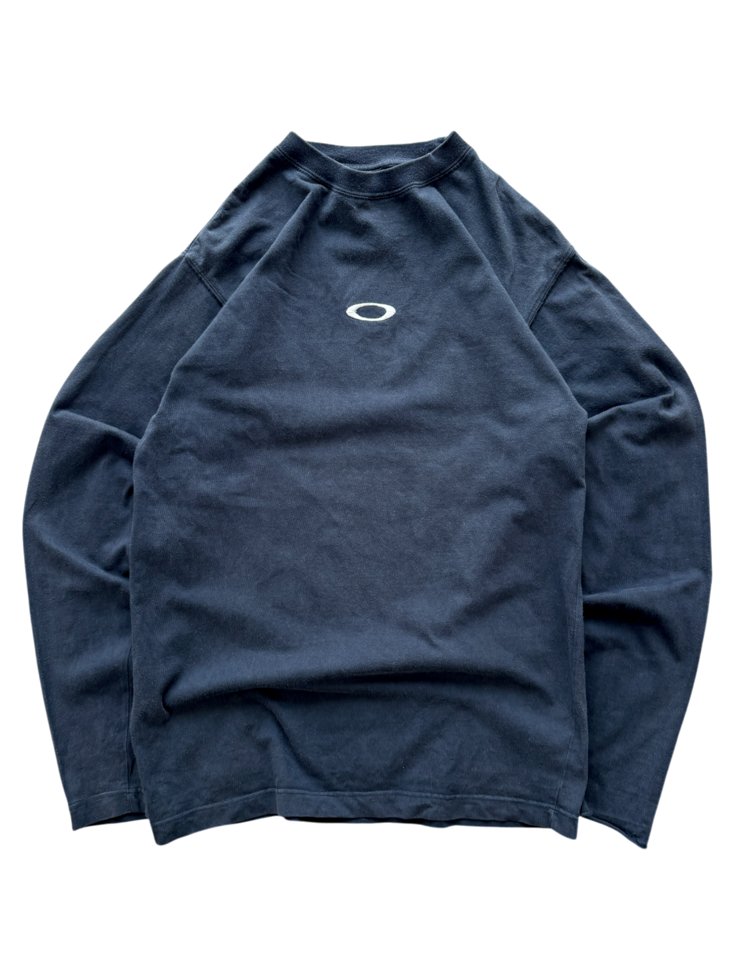 2005 OAKLEY ICON / MAD SCIENCE PATCH LONG SLEEVE NAVY TEE