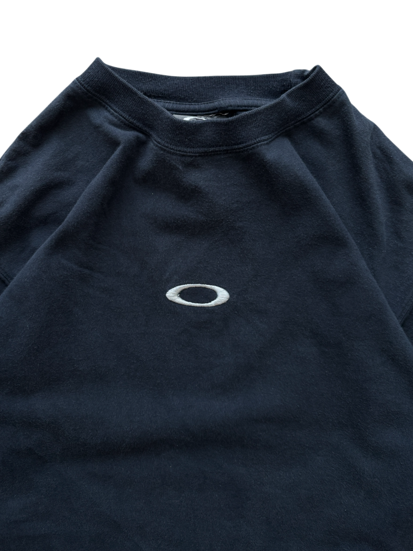 2005 OAKLEY ICON / MAD SCIENCE PATCH LONG SLEEVE NAVY TEE