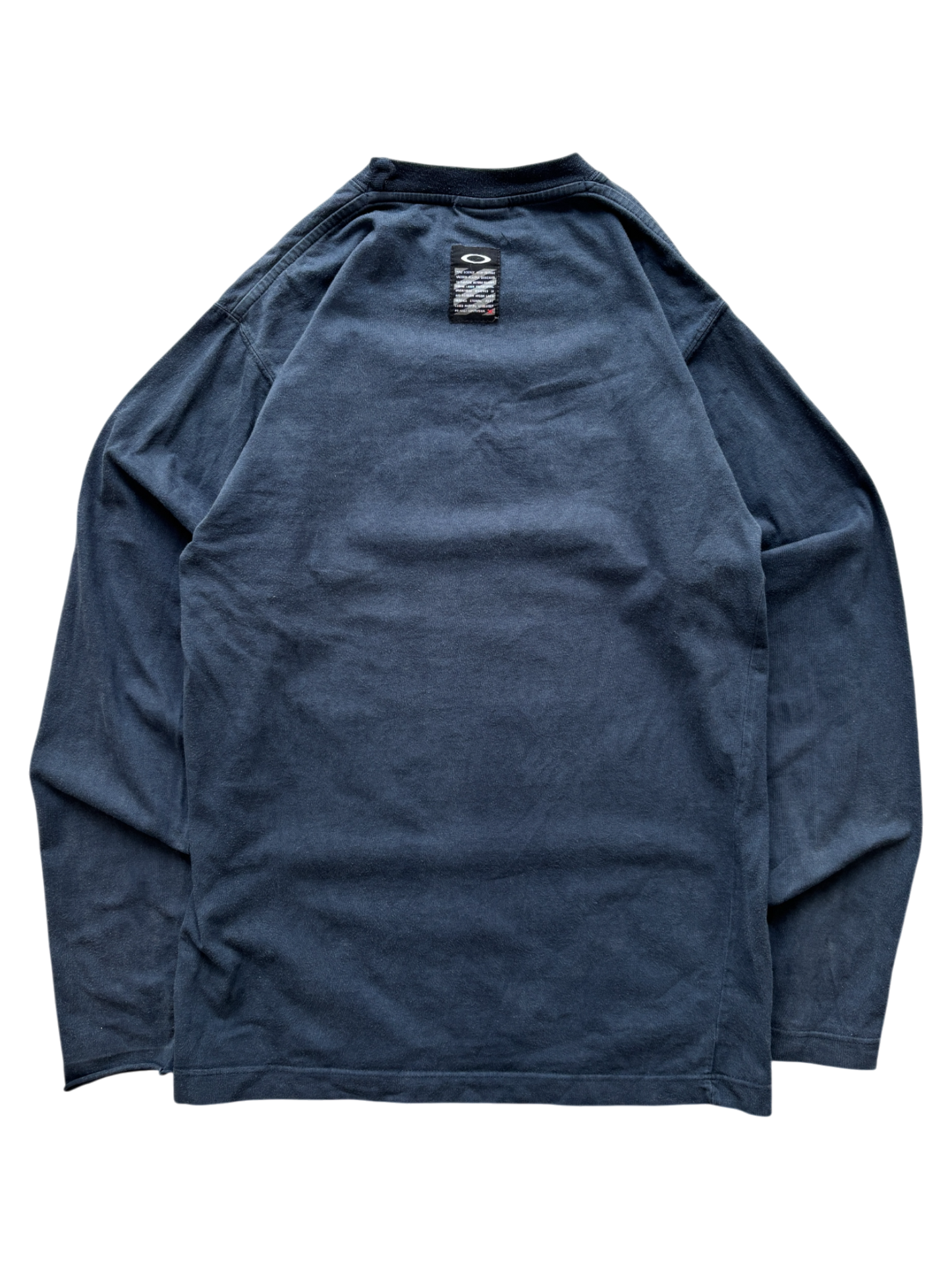 2005 OAKLEY ICON / MAD SCIENCE PATCH LONG SLEEVE NAVY TEE