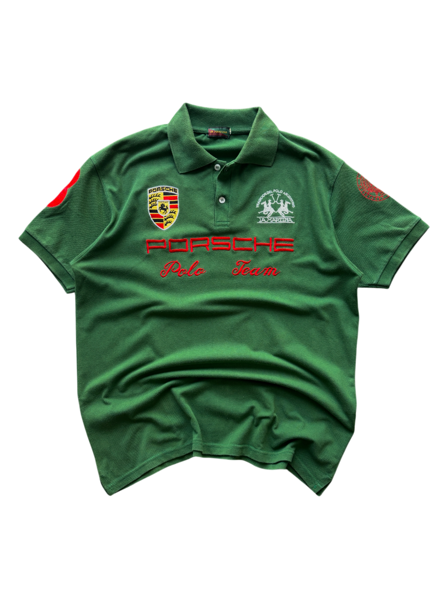 LA MARTINA PORSCHE FOREST GREEN POLO