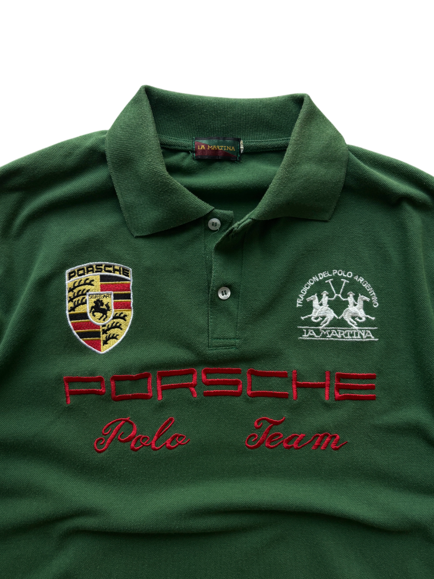 LA MARTINA PORSCHE FOREST GREEN POLO