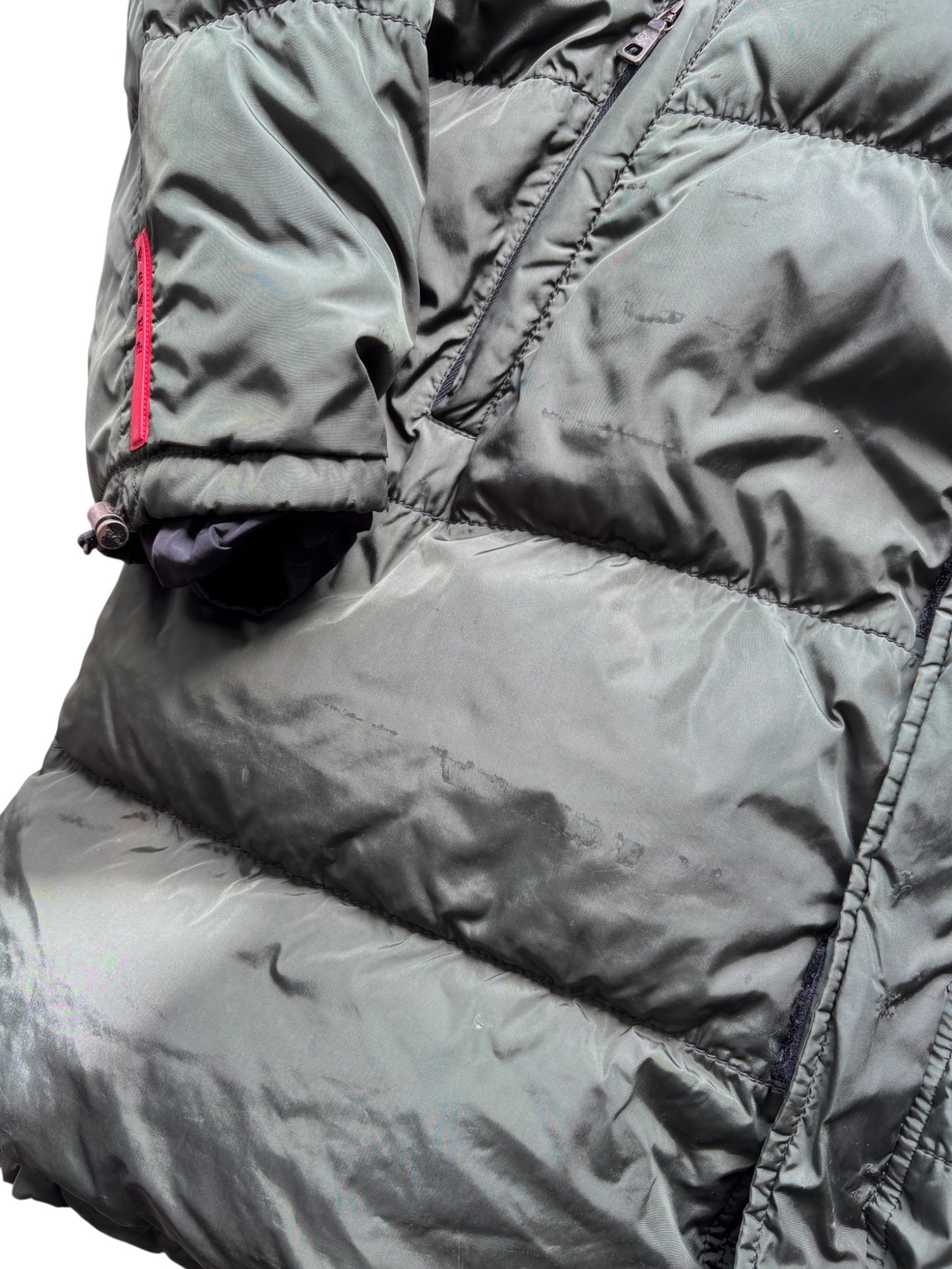 PRADA LINEA ROSSA FOREST GREEN PADDED PARKA