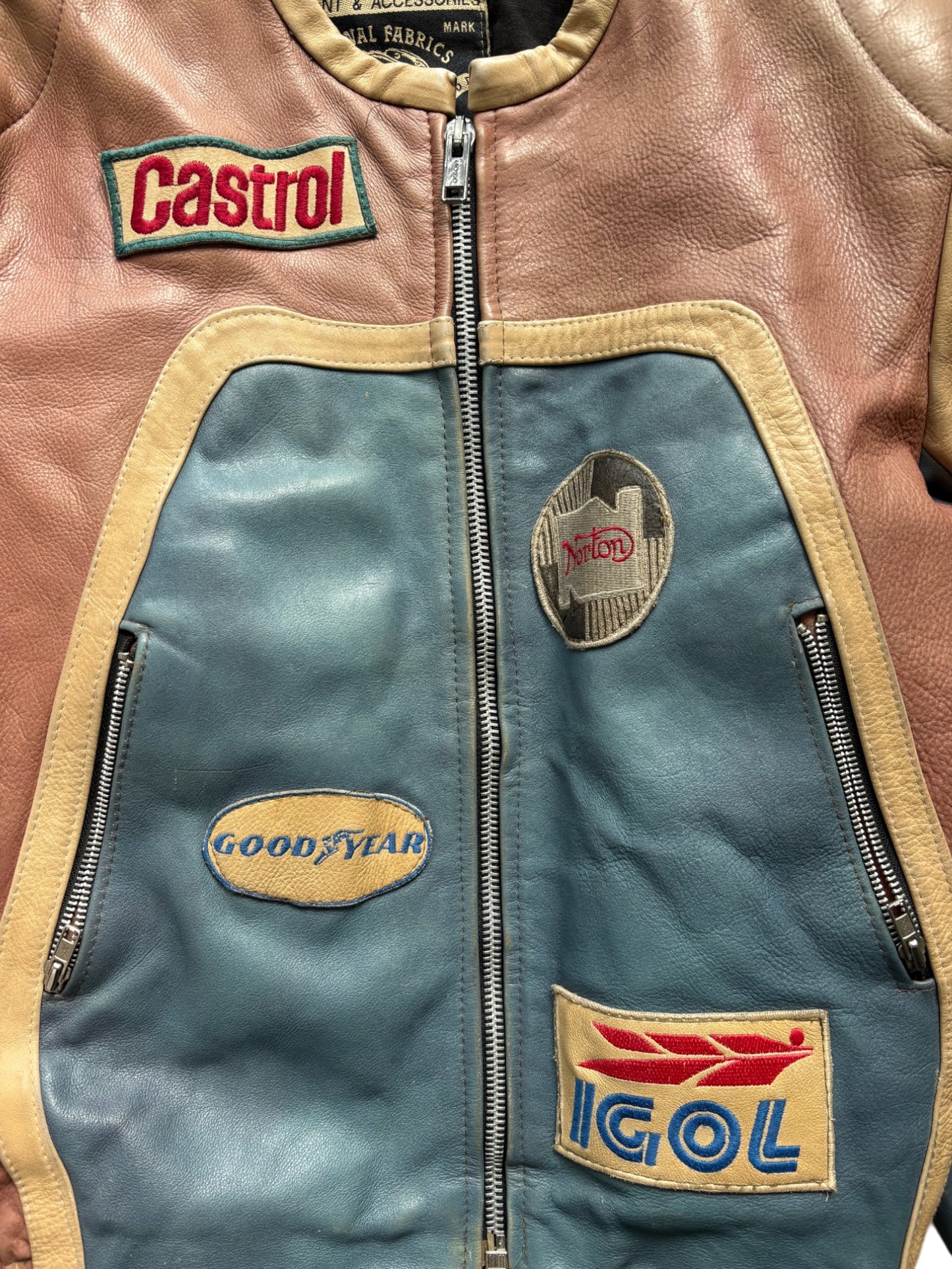 90'S REDSKINS LEATHER MOTO JACKET