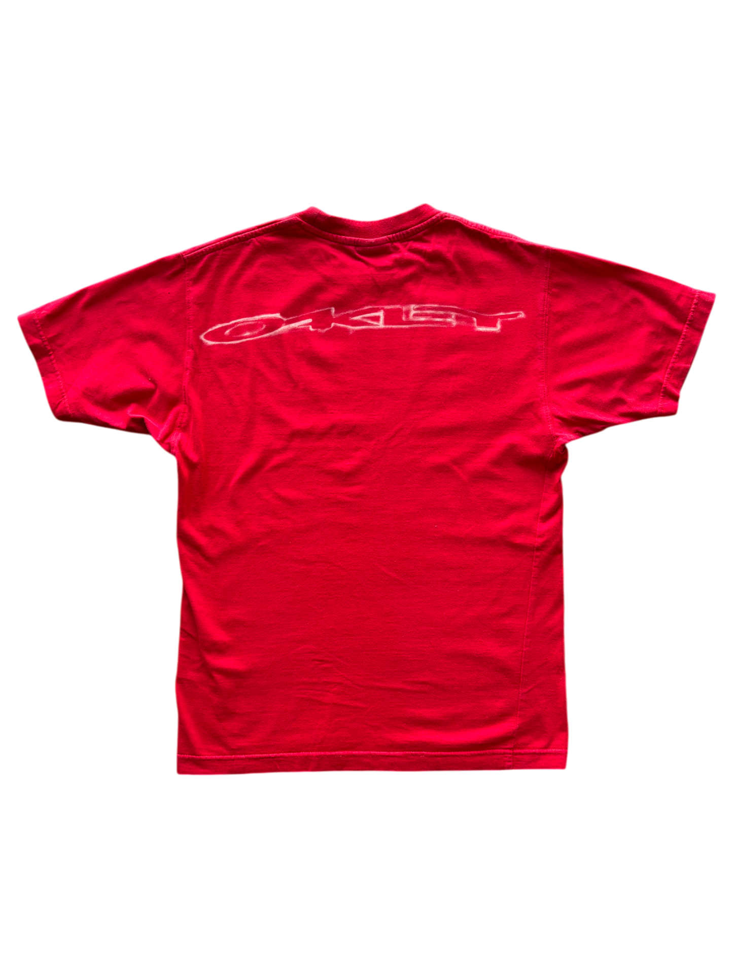 EARLY 00'S OAKLEY ICON / SPELL OUT RED GRAPHIC TEE
