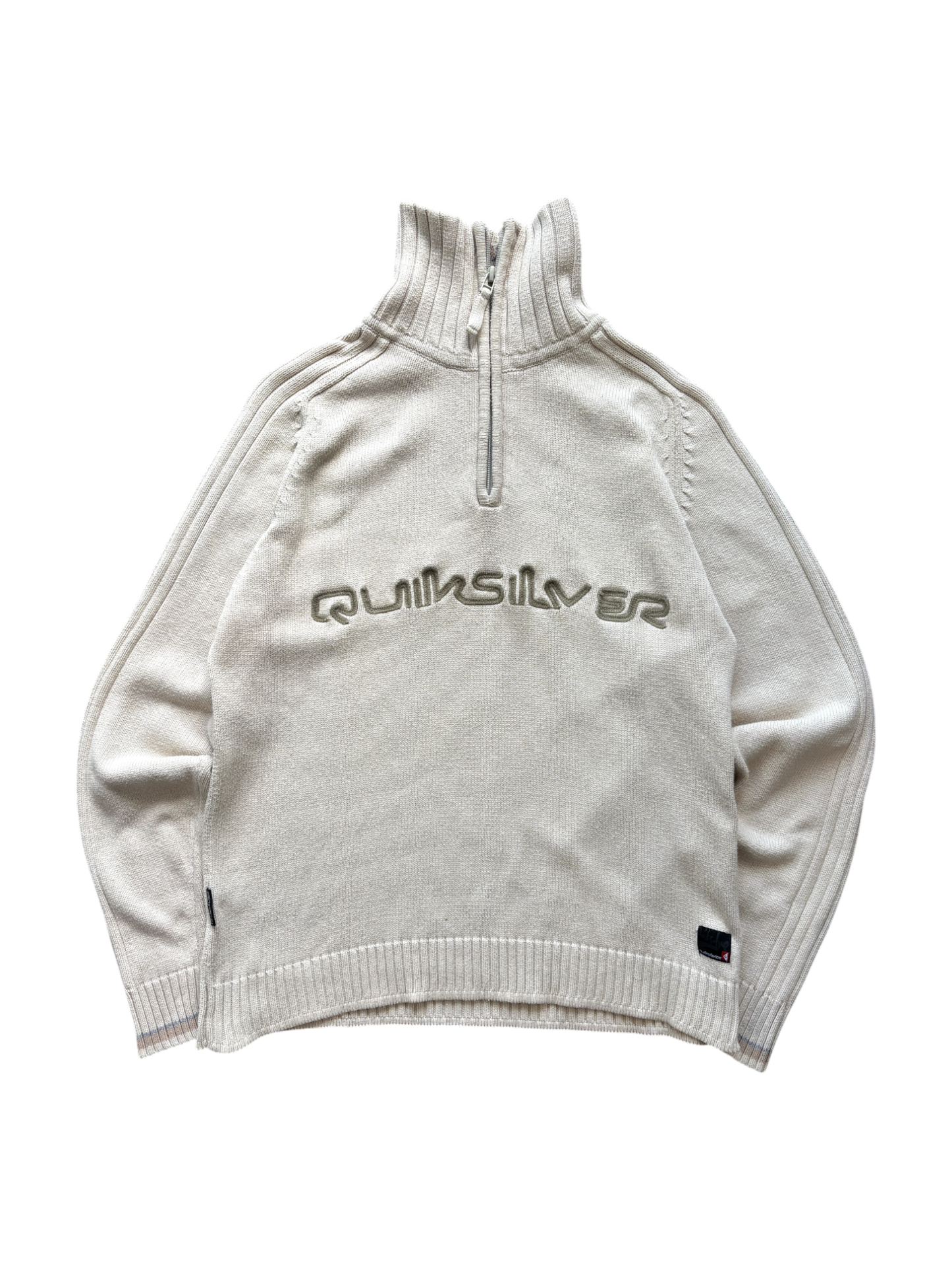 00'S QUICKSILVER SPELL OUT KNIT SWEATER