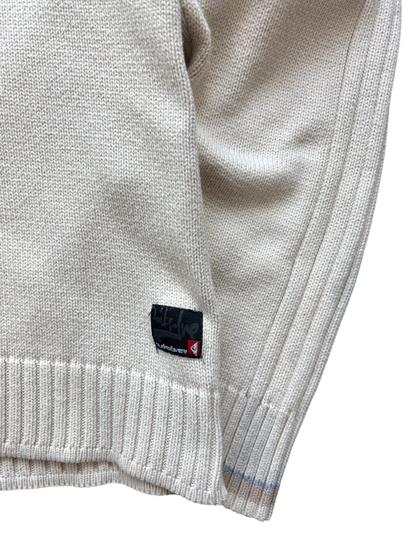00'S QUICKSILVER SPELL OUT KNIT SWEATER