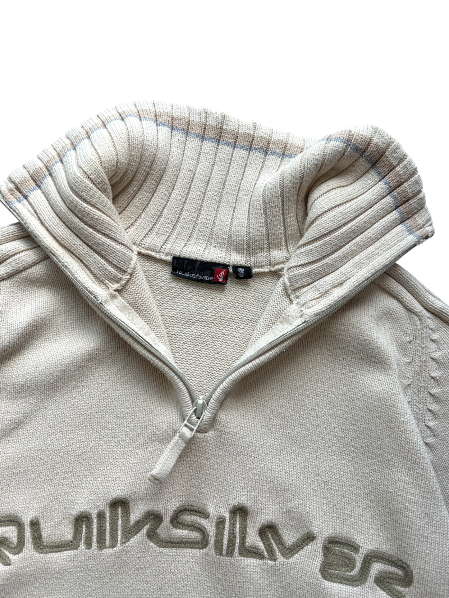 00'S QUICKSILVER SPELL OUT KNIT SWEATER