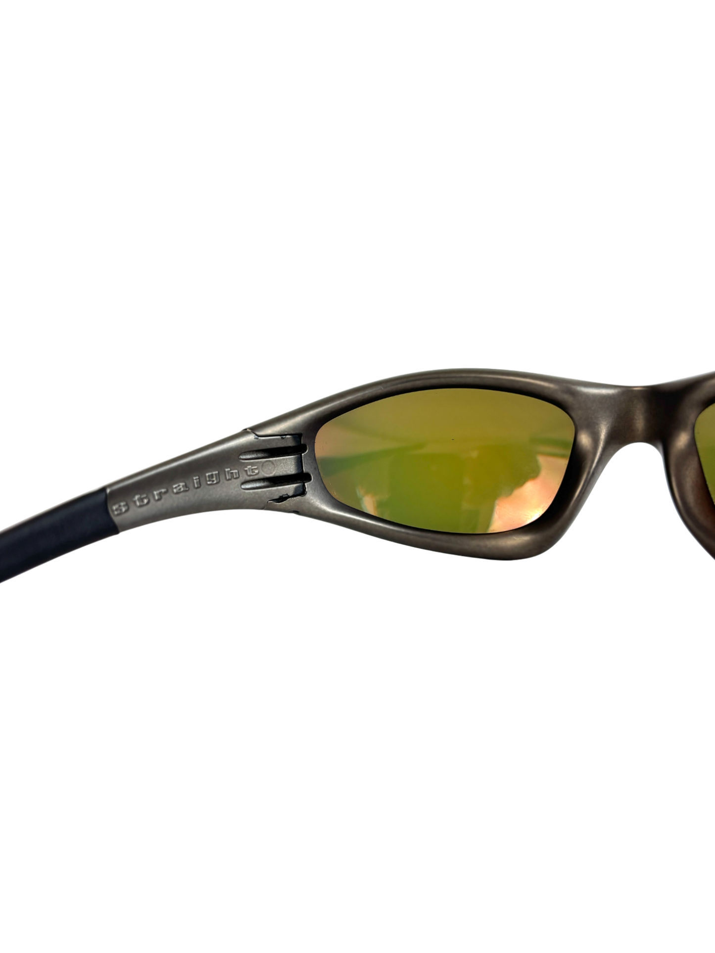 1999 OAKLEY NEW STRAIGHT JACKET JET BLACK - ORANGE FLAMES / FIRE IRIDIUM