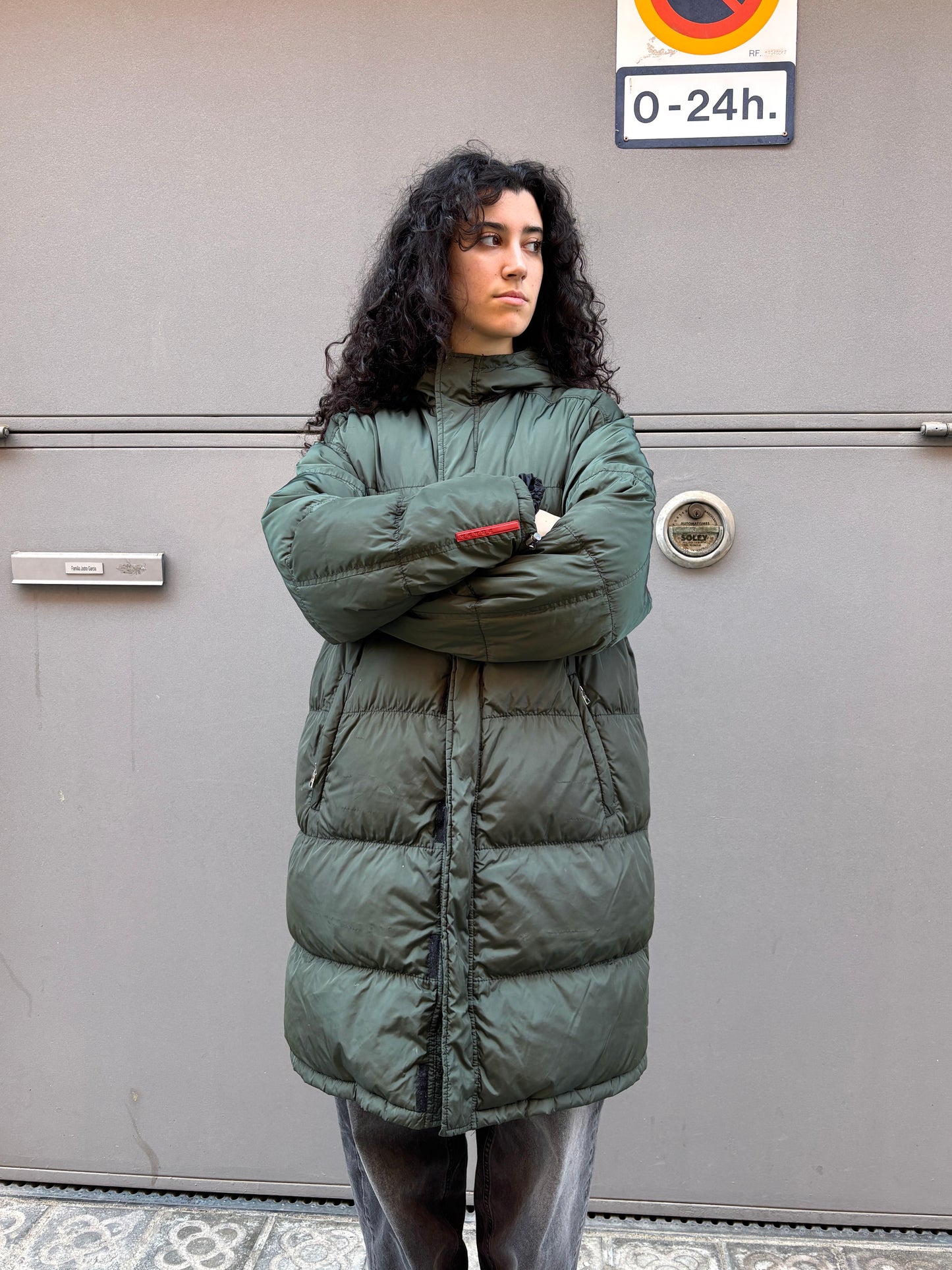 PRADA LINEA ROSSA FOREST GREEN PADDED PARKA