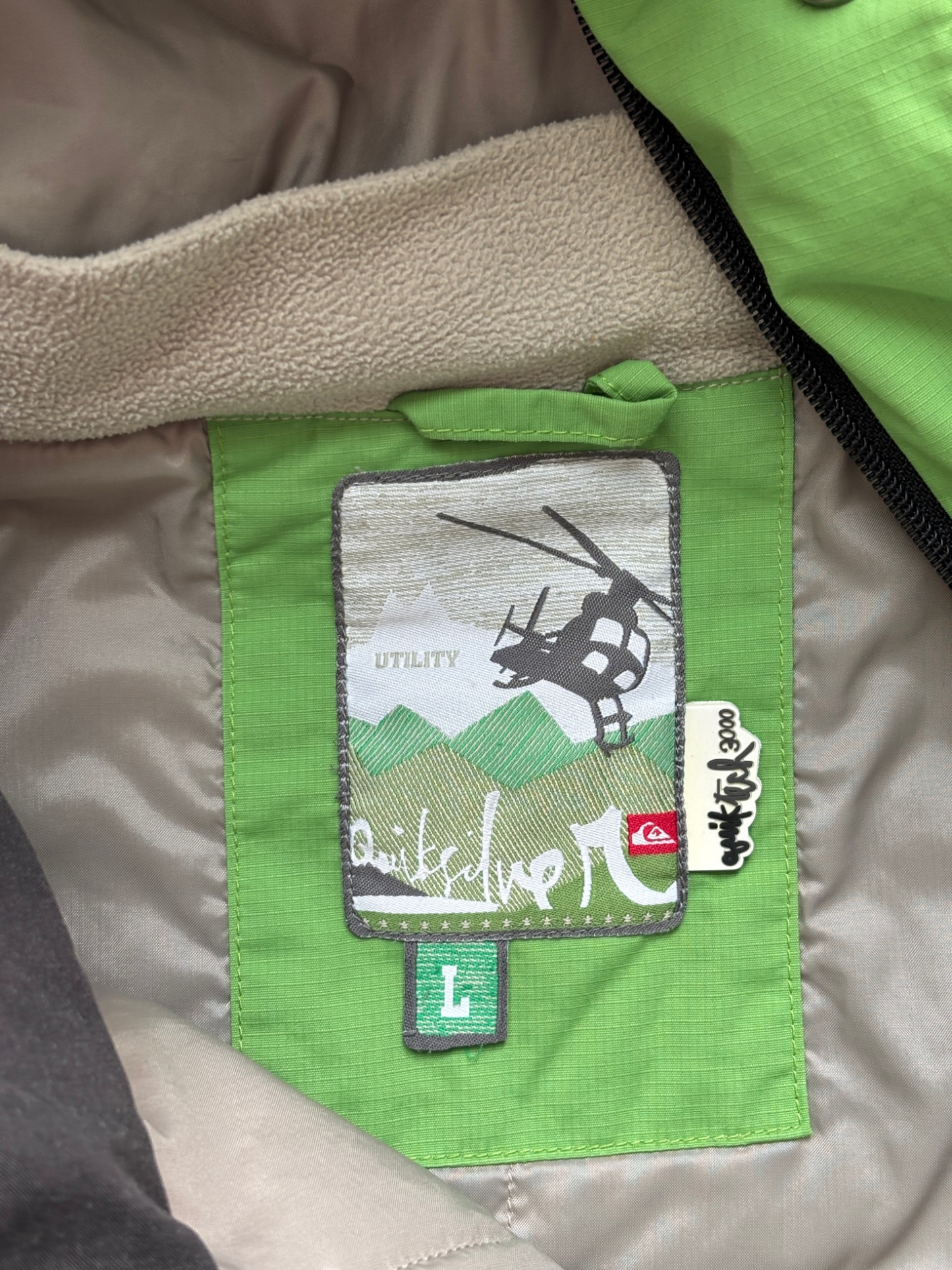 2000's QuickSilver Compass Asymmetrical Green Ski Jacket (L)