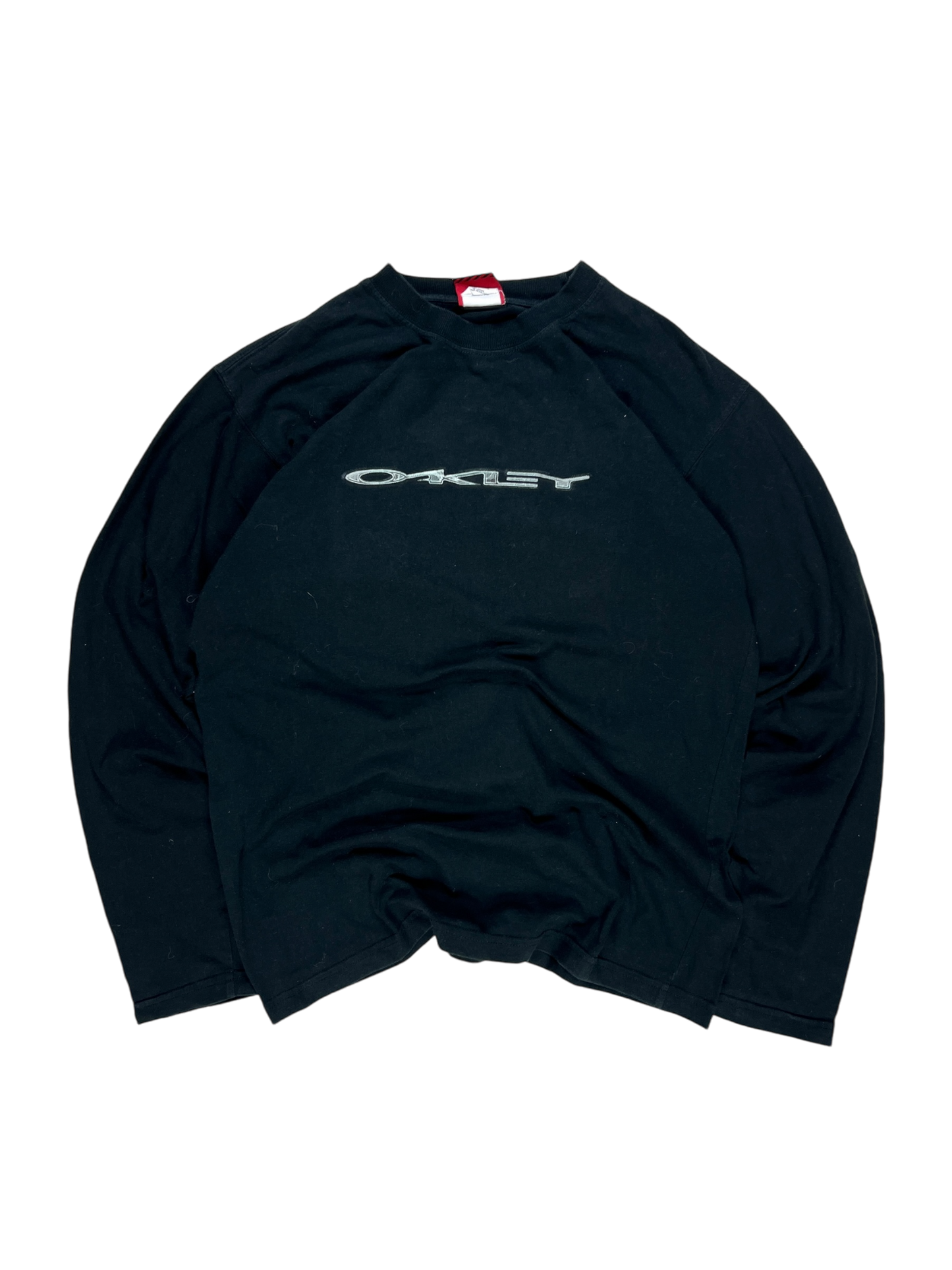 00''s Oakley blue icon spell out long sleeve tee - M