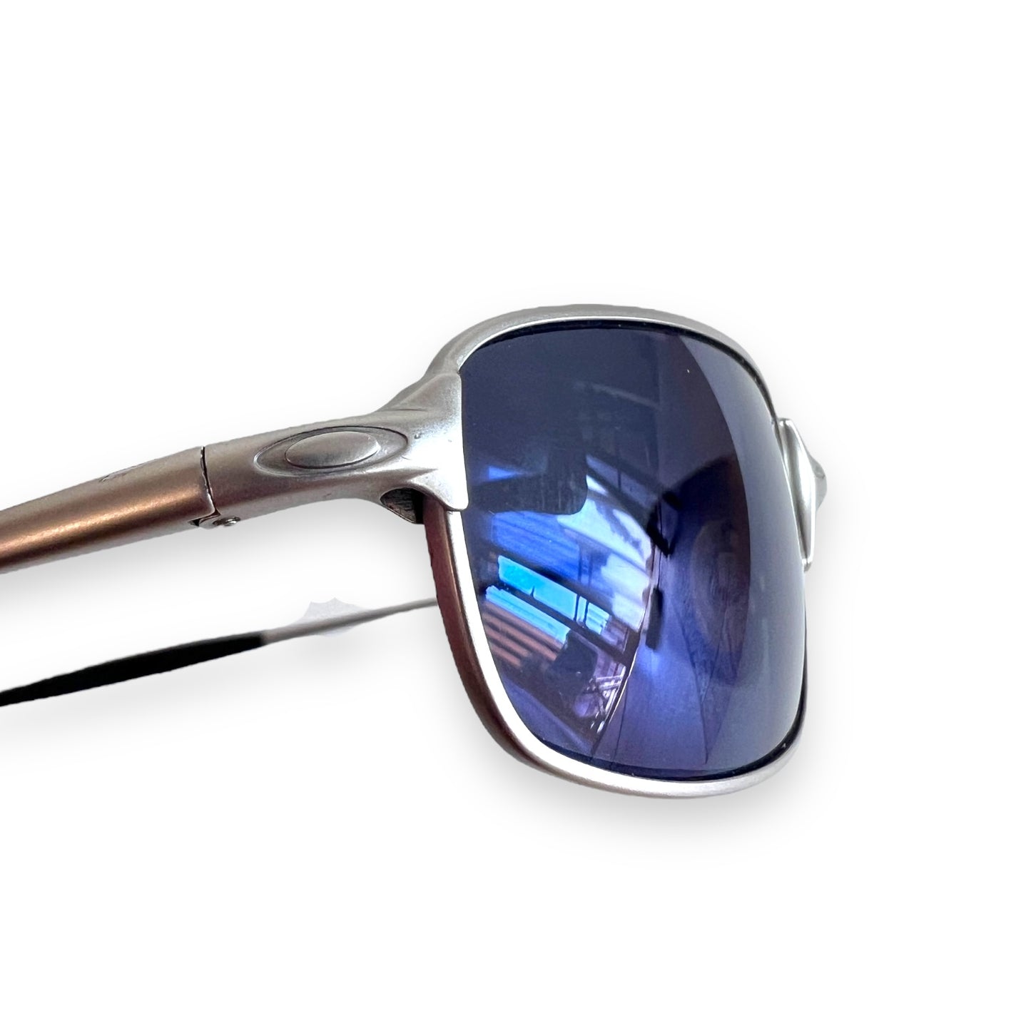 Oakley square wire 2.0 silver frame blue iridium lens sunglasses