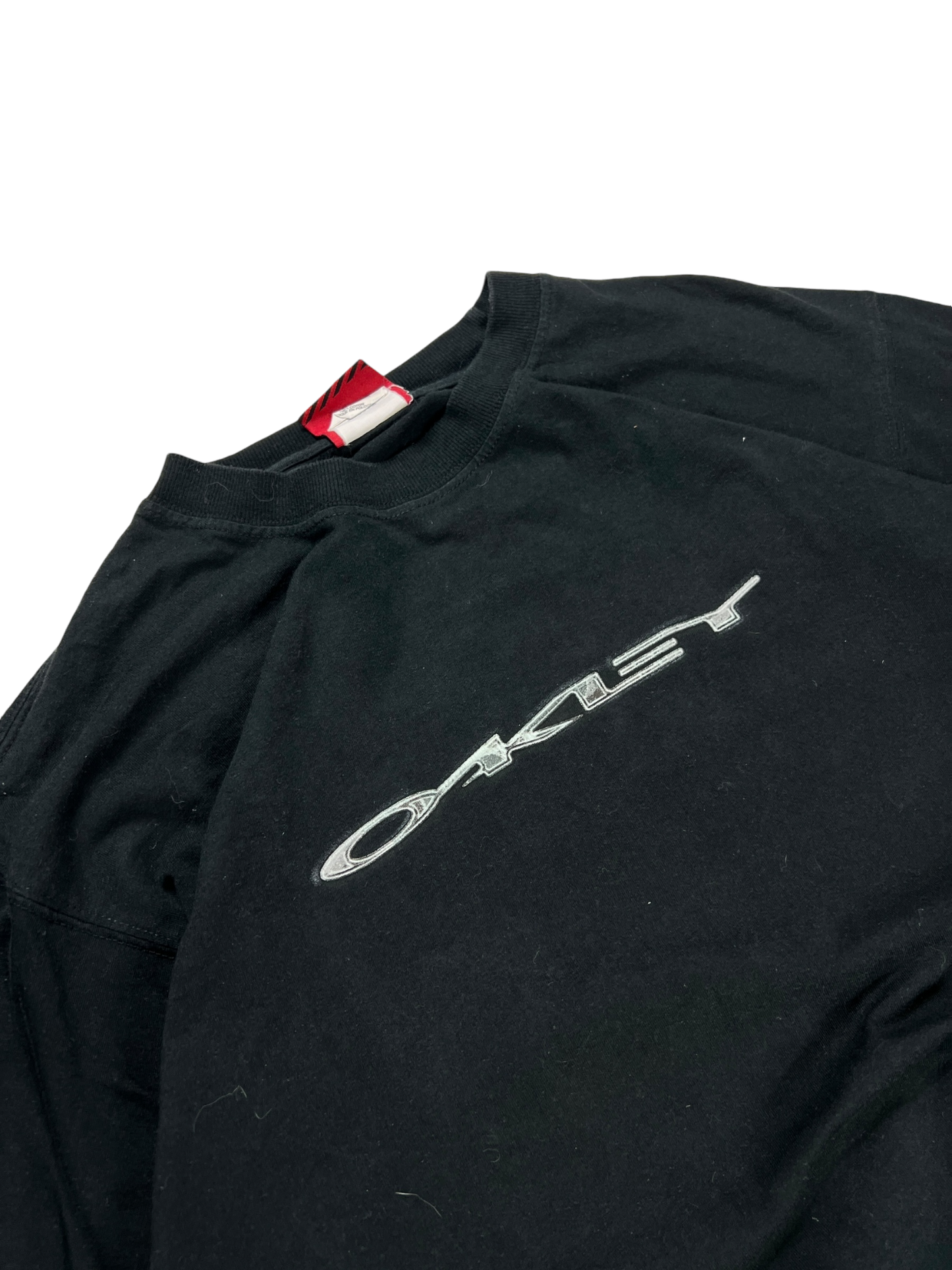 00''s Oakley blue icon spell out long sleeve tee - M