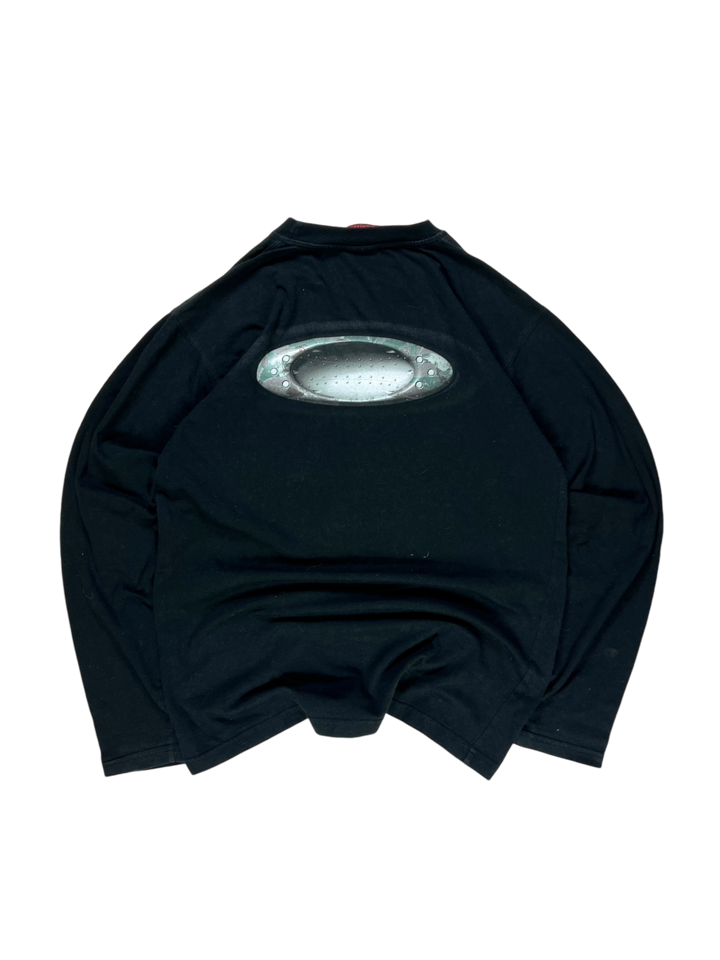 00''s Oakley blue icon spell out long sleeve tee - M