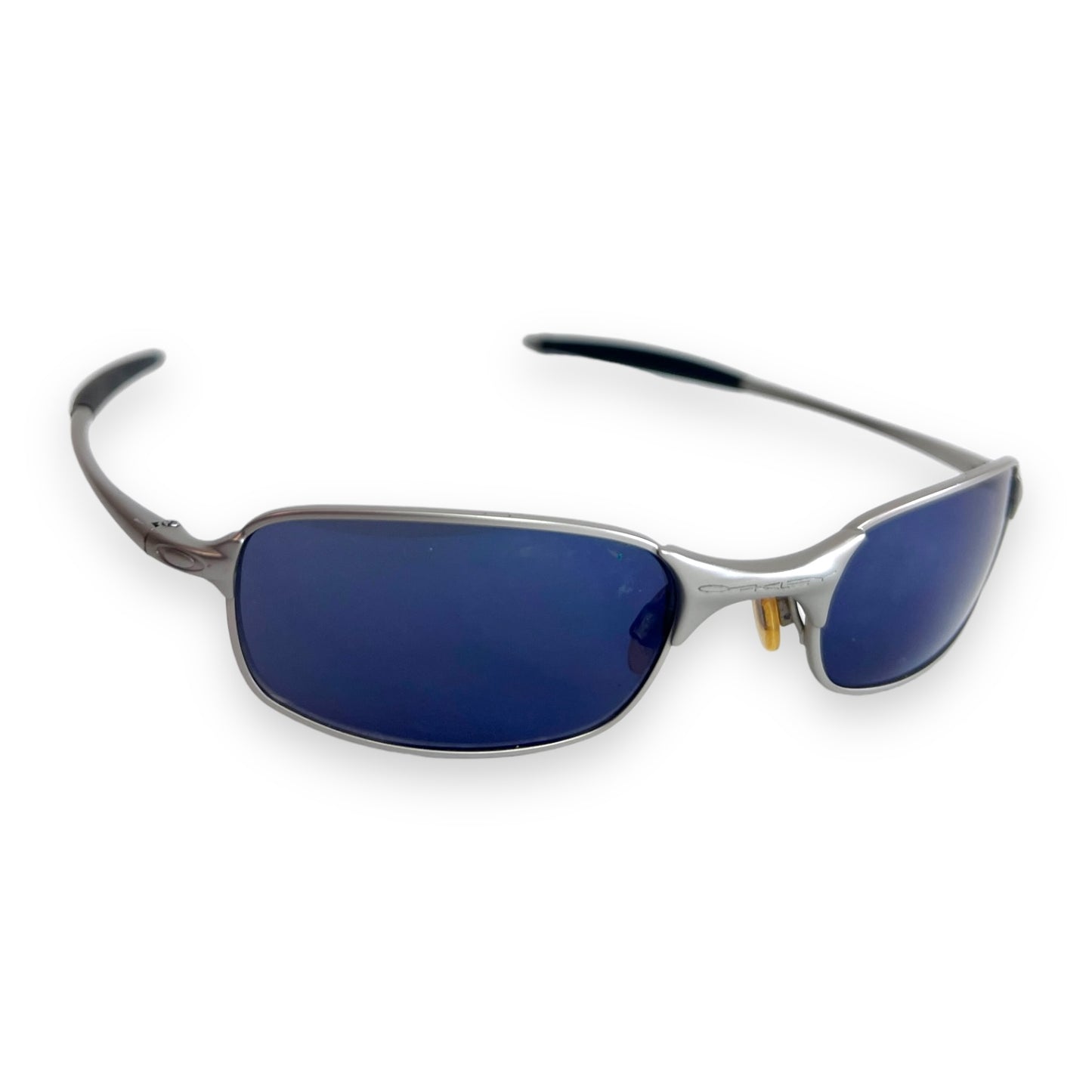 Oakley square wire 2.0 silver frame blue iridium lens sunglasses