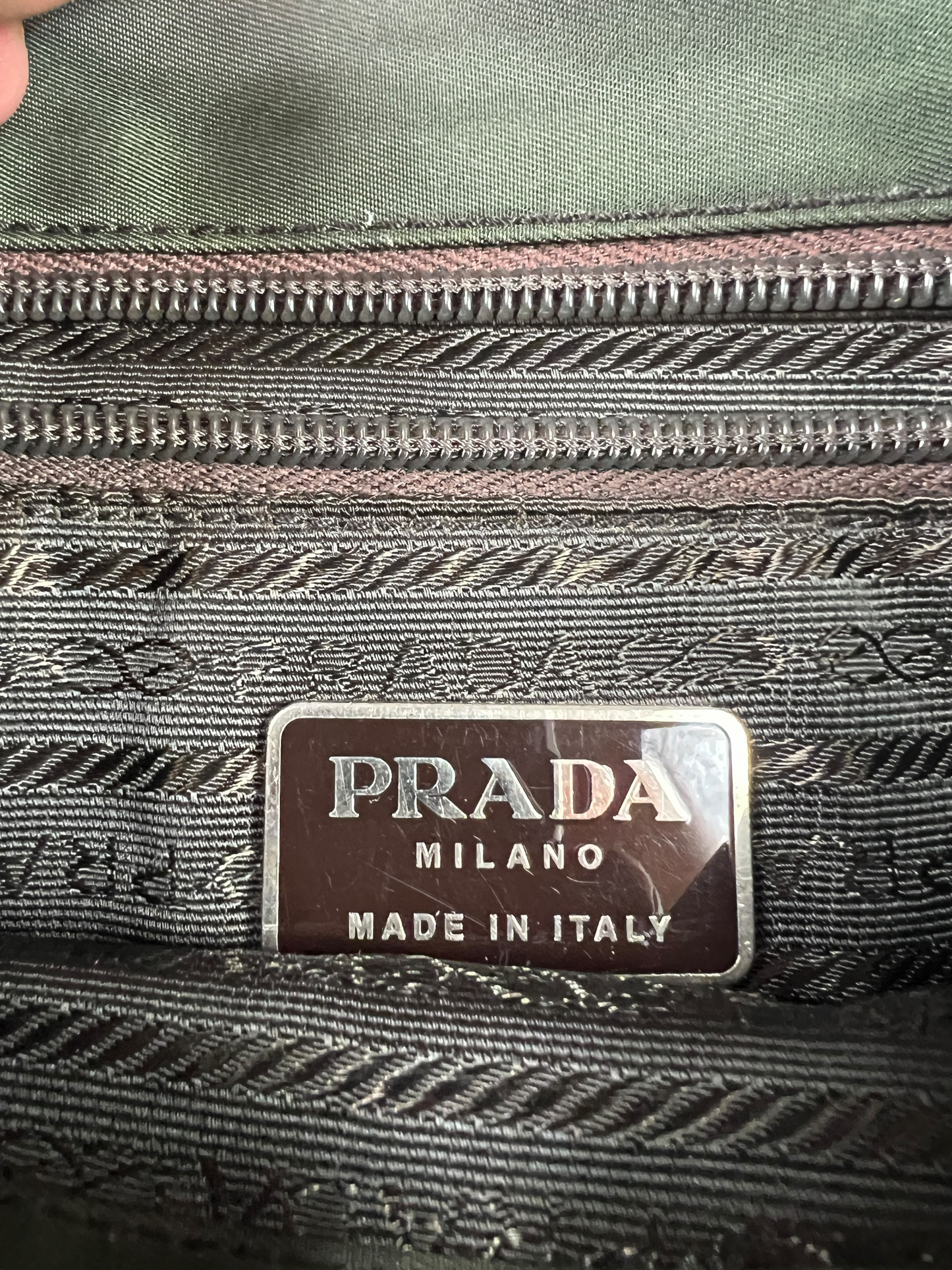 Prada mainline canvas shoulder bag