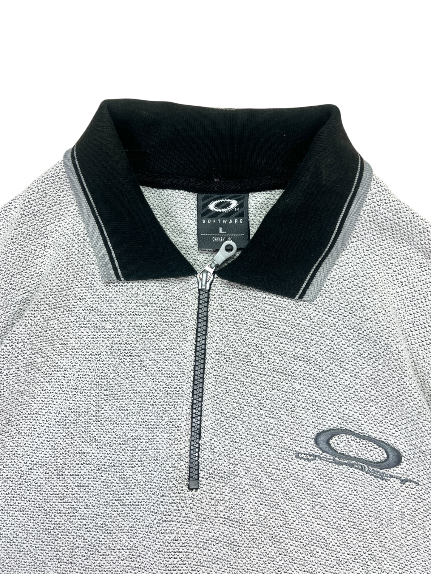 90's Oakley Software Quarter Zip Embroidered Polo