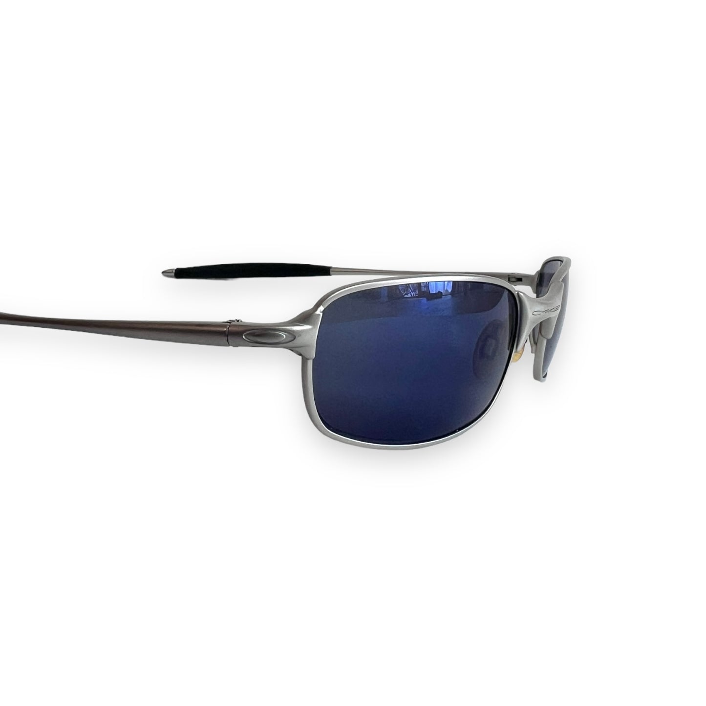 Oakley square wire 2.0 silver frame blue iridium lens sunglasses
