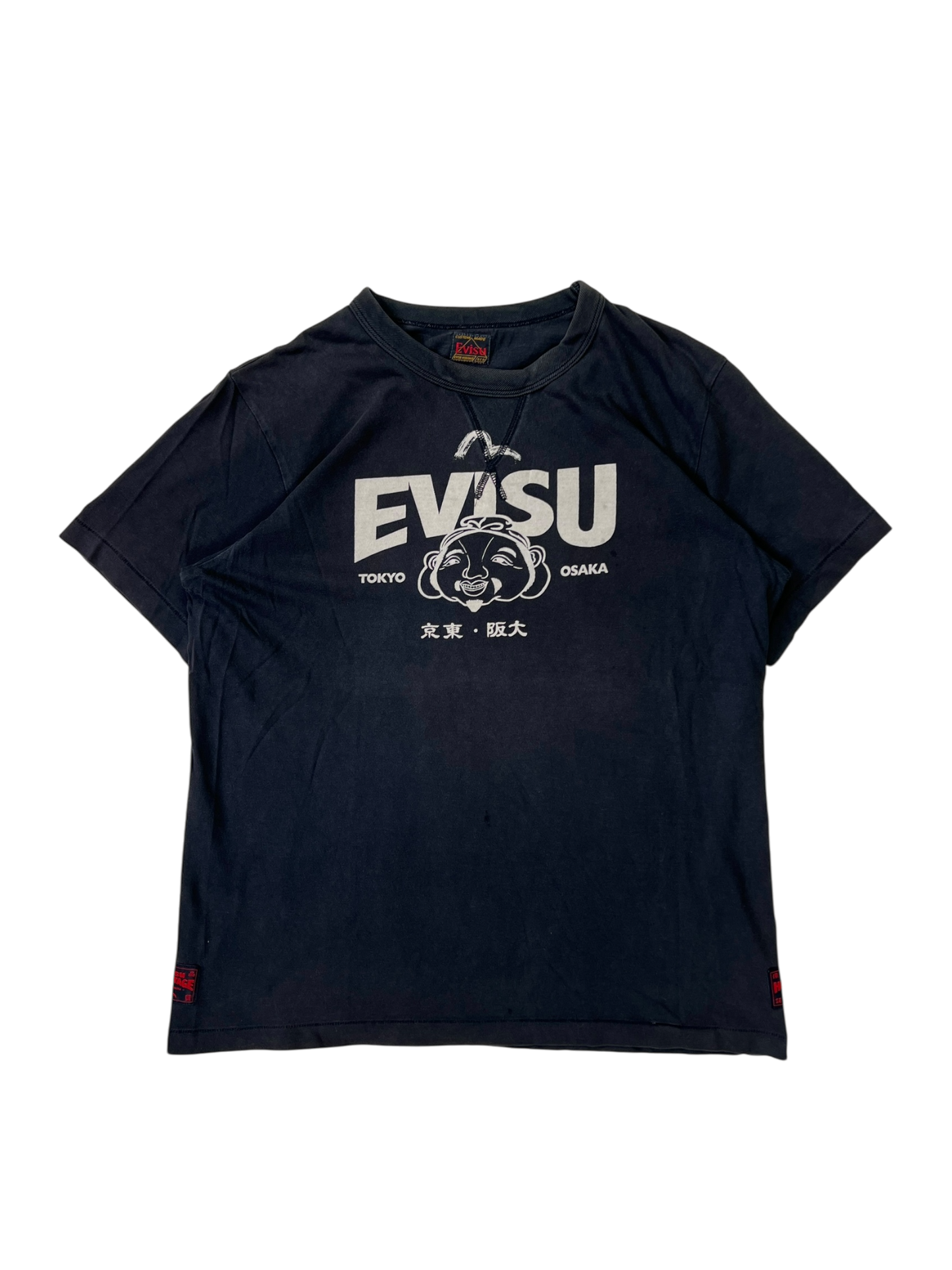 Evisu heritage single stitch logo tee - M