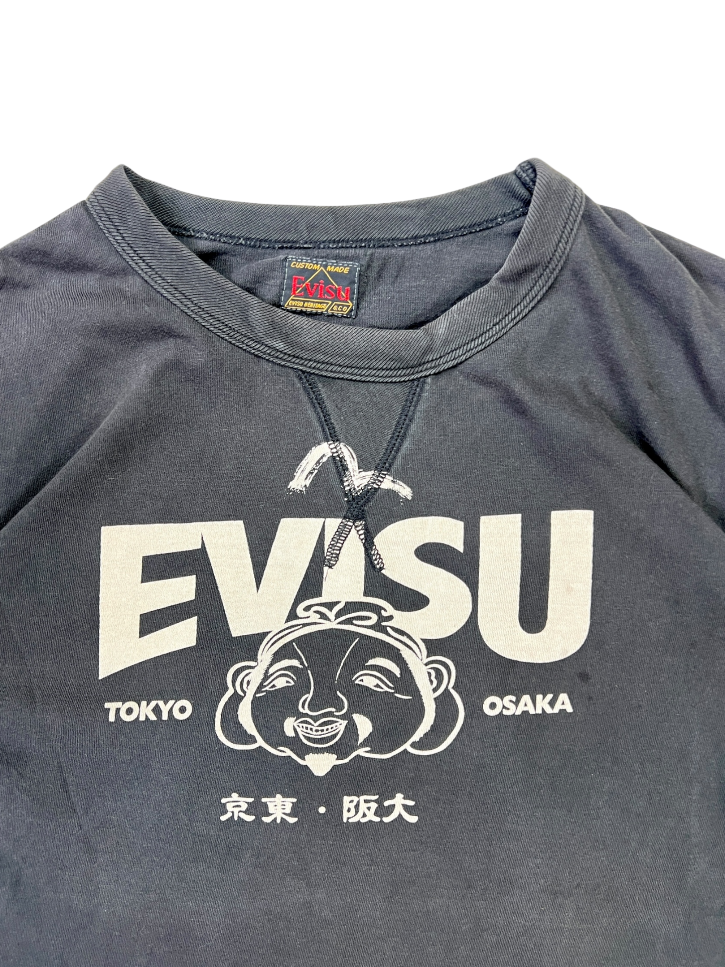 Evisu heritage single stitch logo tee - M
