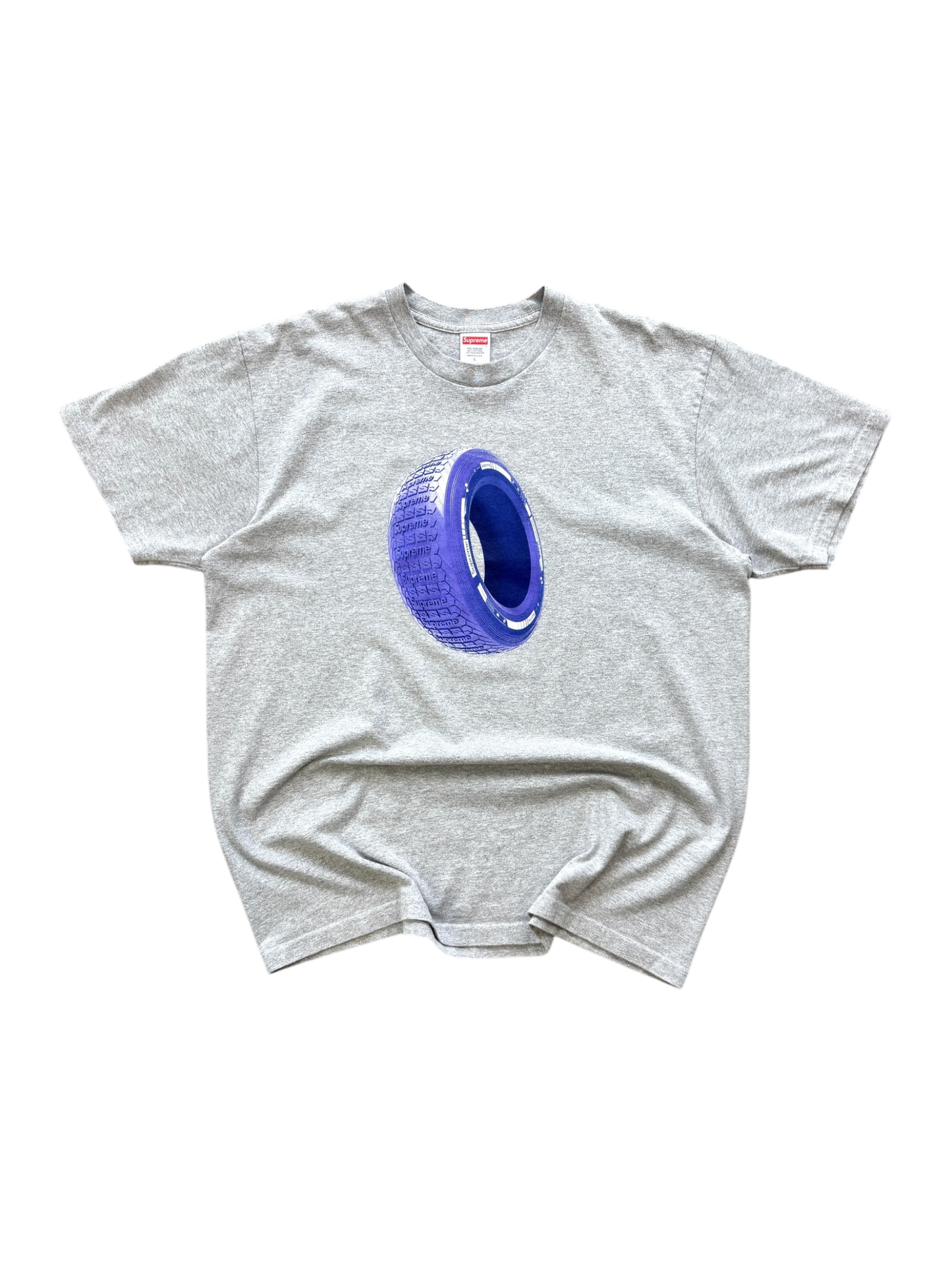 SUPREME TIRE HEATHER GREY TEE