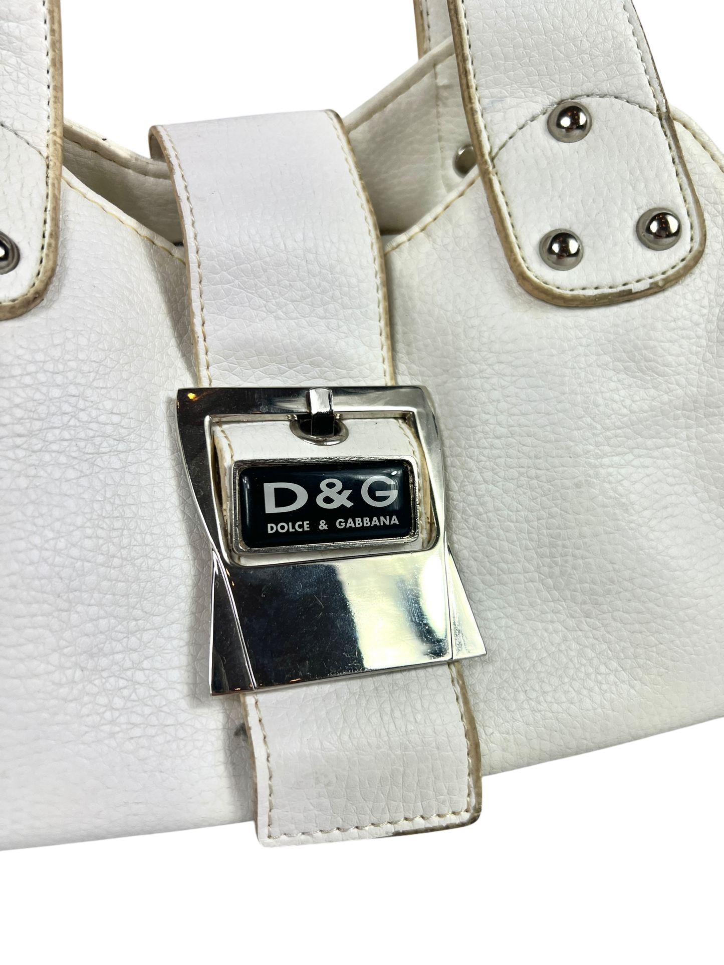 Dolce Gabbana Leather White Hand Bag