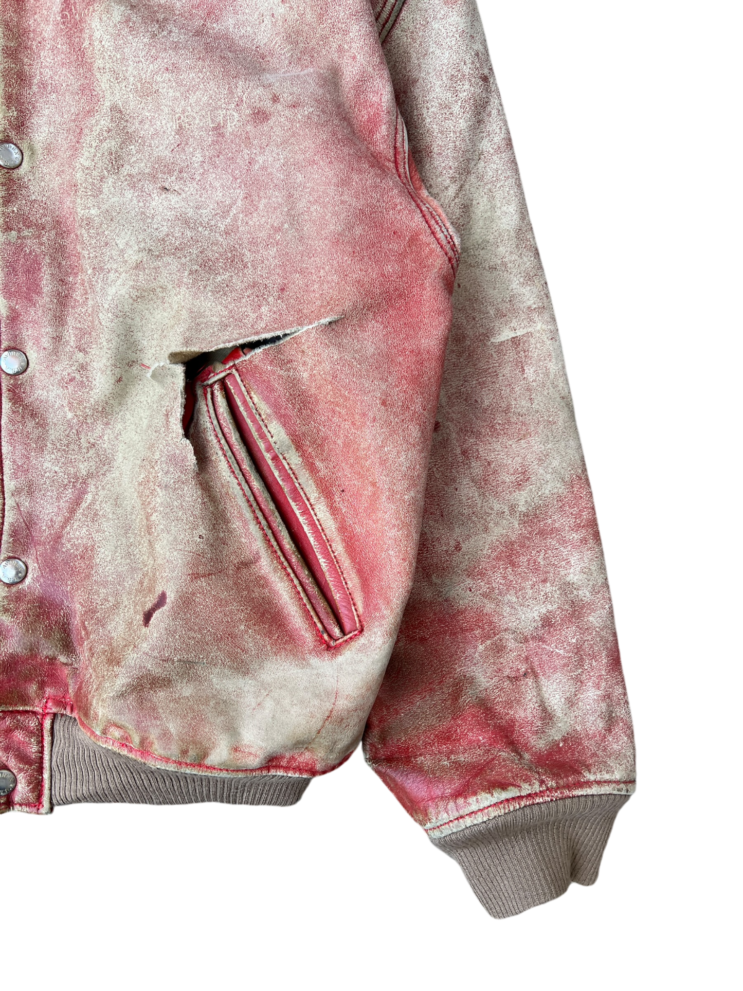 90's Avirex Virginia Ins Champs distressed bomber jacket - L
