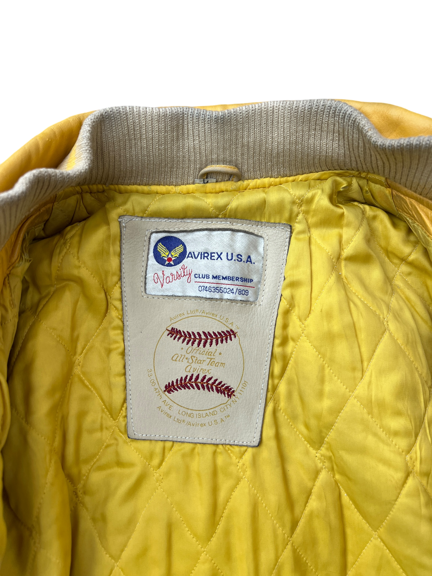 90s Rare Avirex Baseball National Champs jacket - L