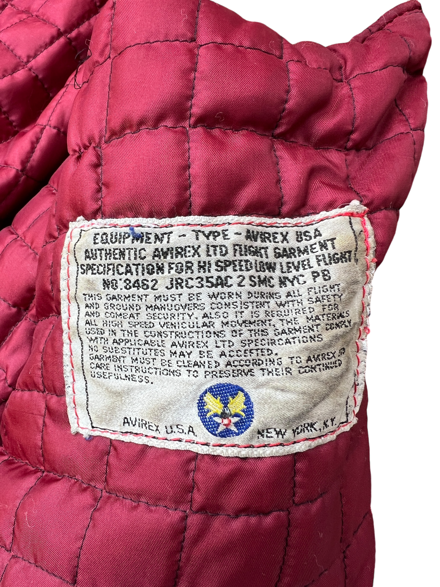 90's Avirex Virginia Ins Champs distressed bomber jacket - L
