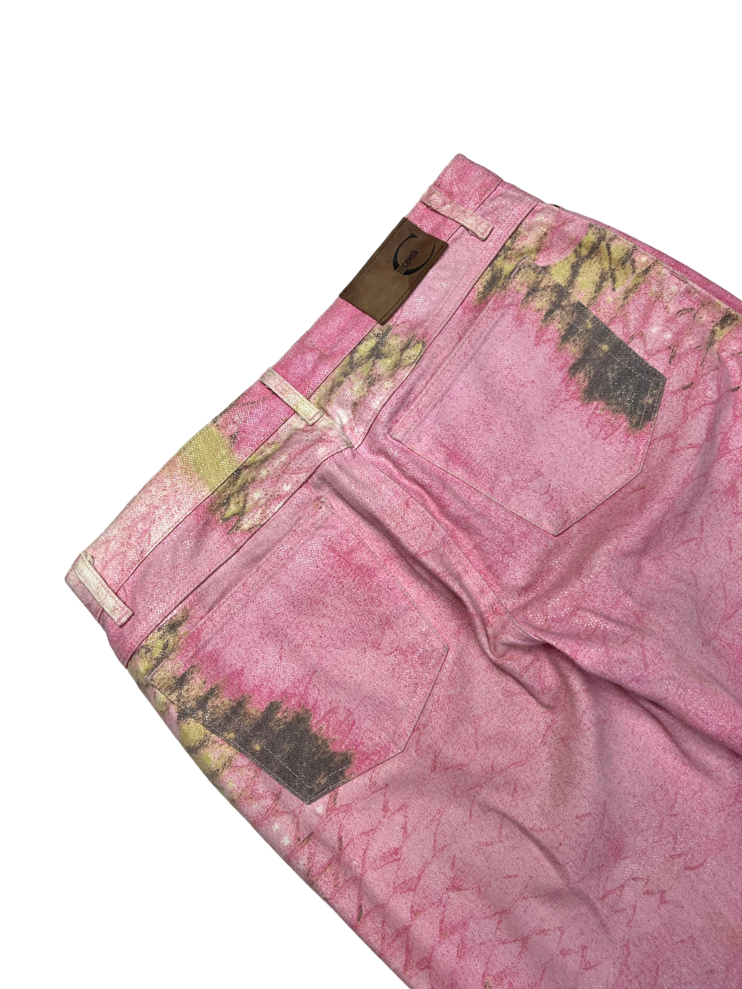 Just Cavalli pink crocodile print bootcut jeans - M