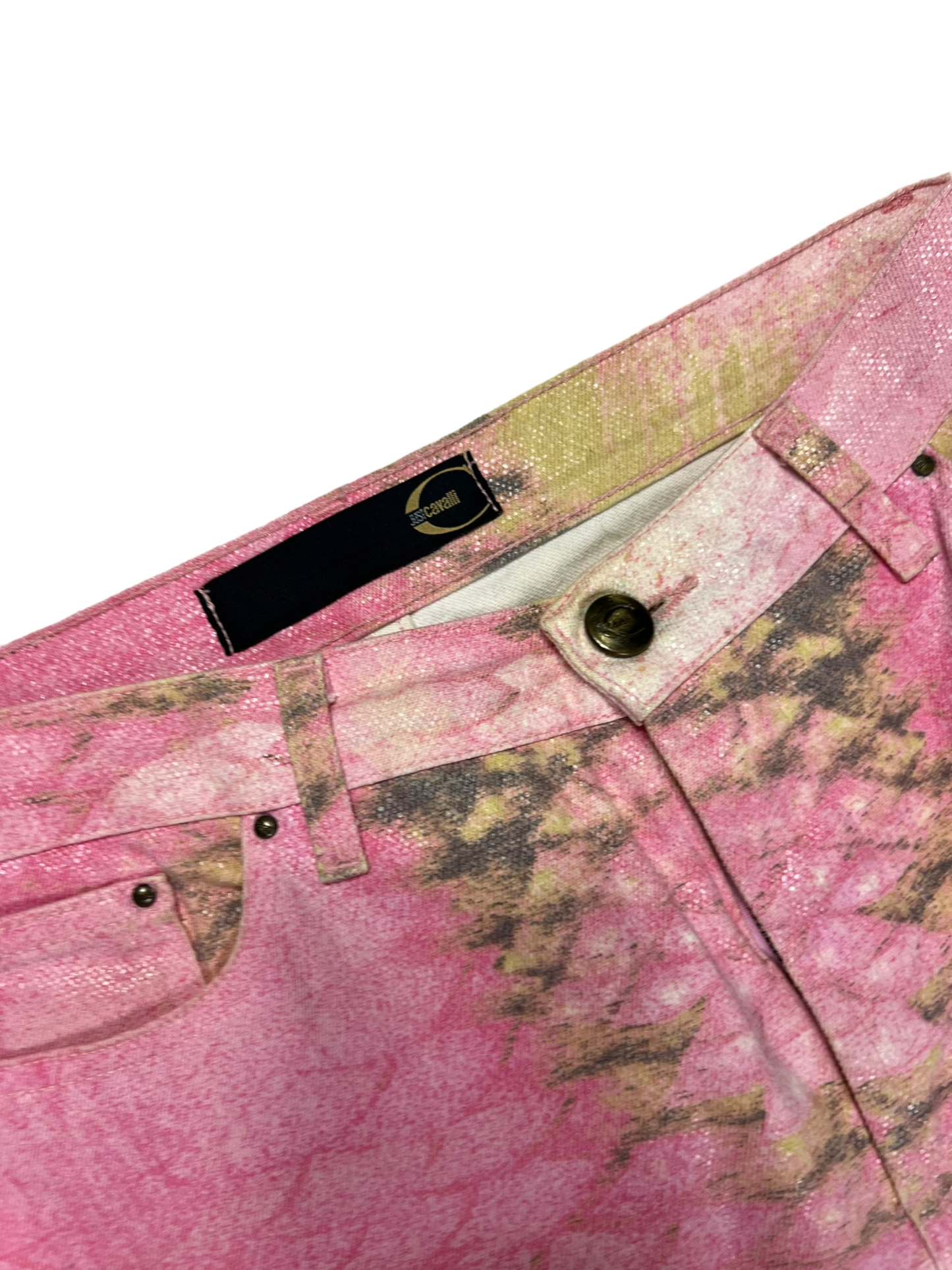 Just Cavalli pink crocodile print bootcut jeans - M