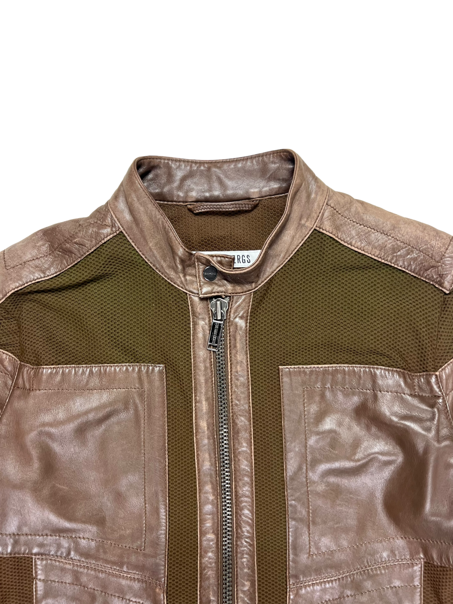 00s Dirk Bikkembergs Brown Hybrid Leather Jacket - M