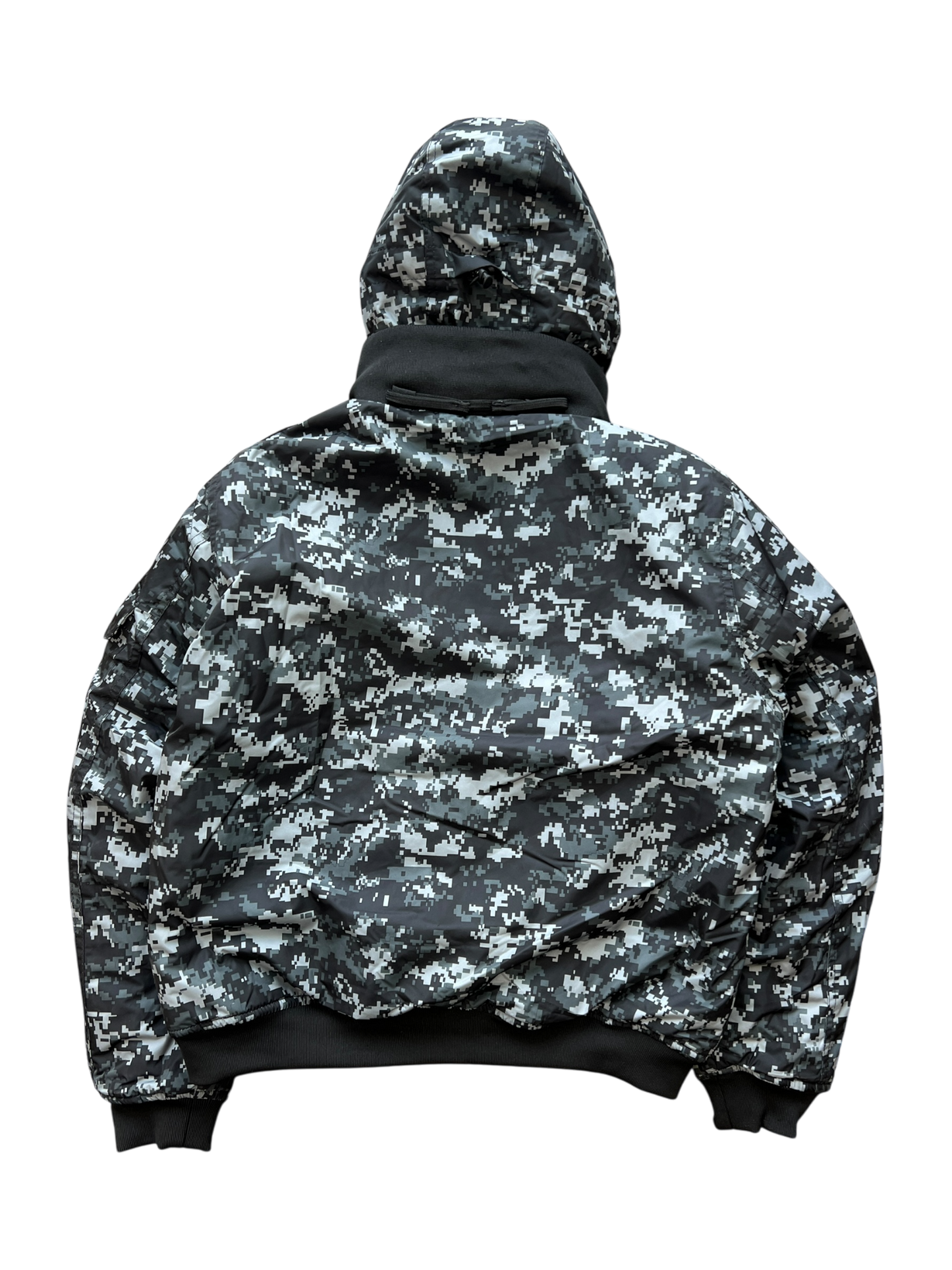 Vintage Goggle Hood Camo Bomber Jacket