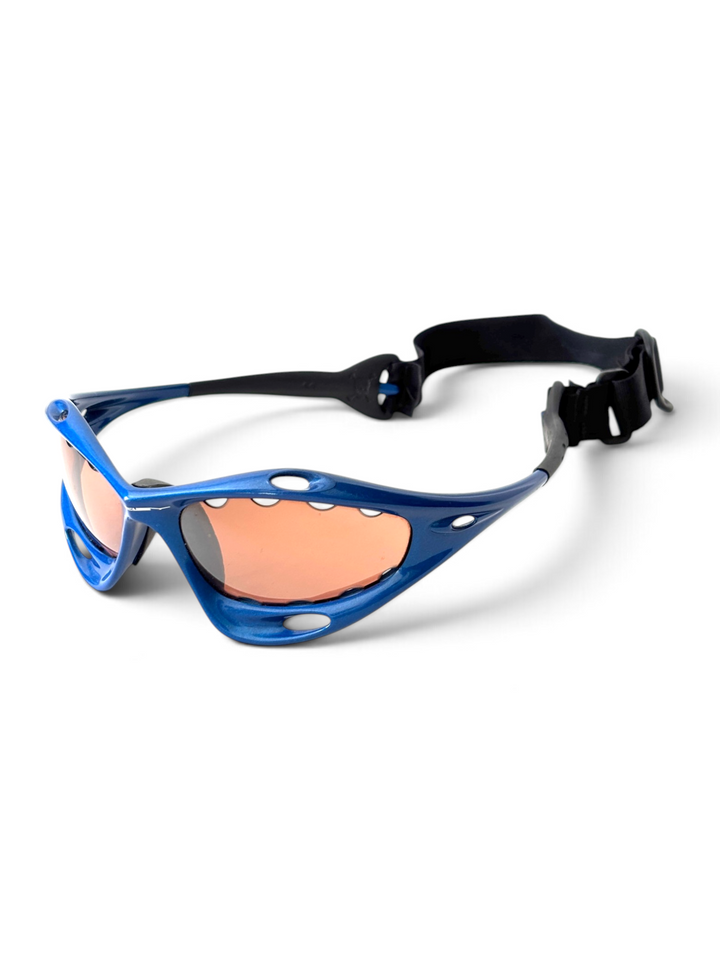 Oakley Water Jacket sunglasses in metallic blue with VR28 lens