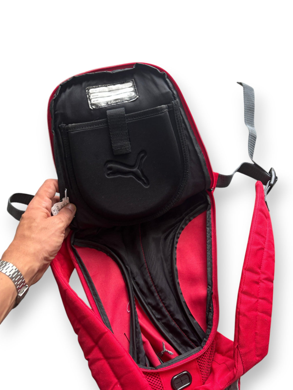 2000's Puma Mesh Teardrop Backpack Red - view 4