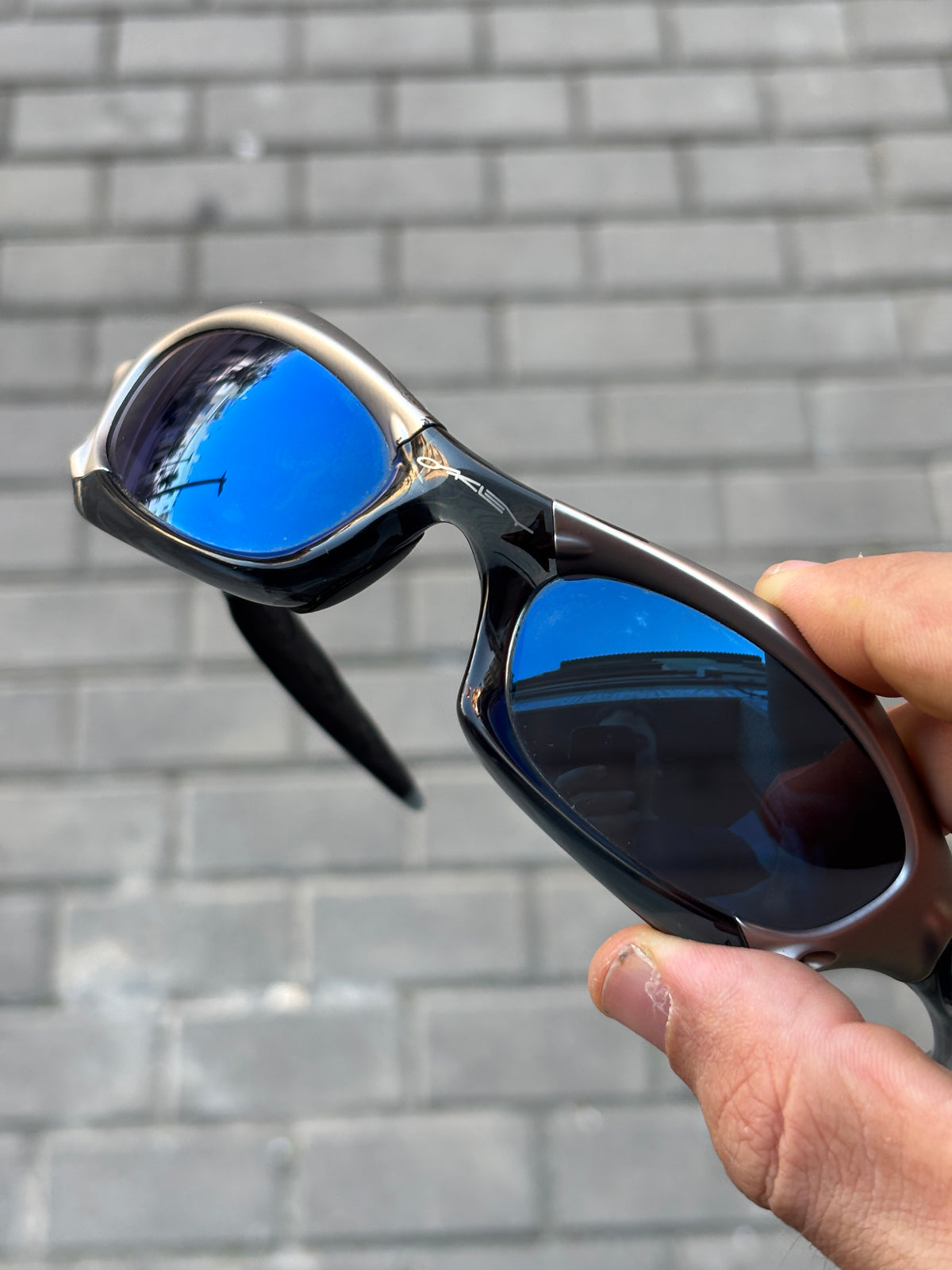 2002 Oakley Splice FMJ+ Crystal Black / Ice Iridium Sunglasses
