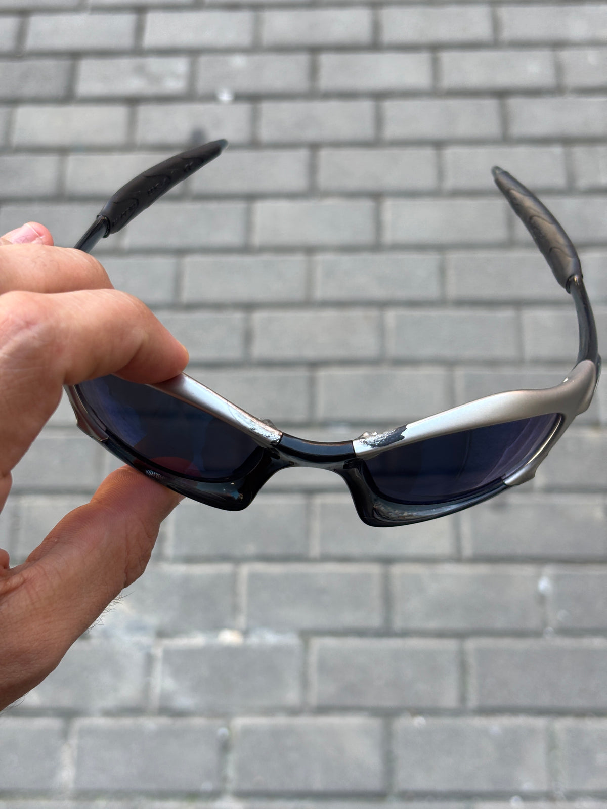 2002 Oakley Splice FMJ+ Crystal Black / Ice Iridium Sunglasses