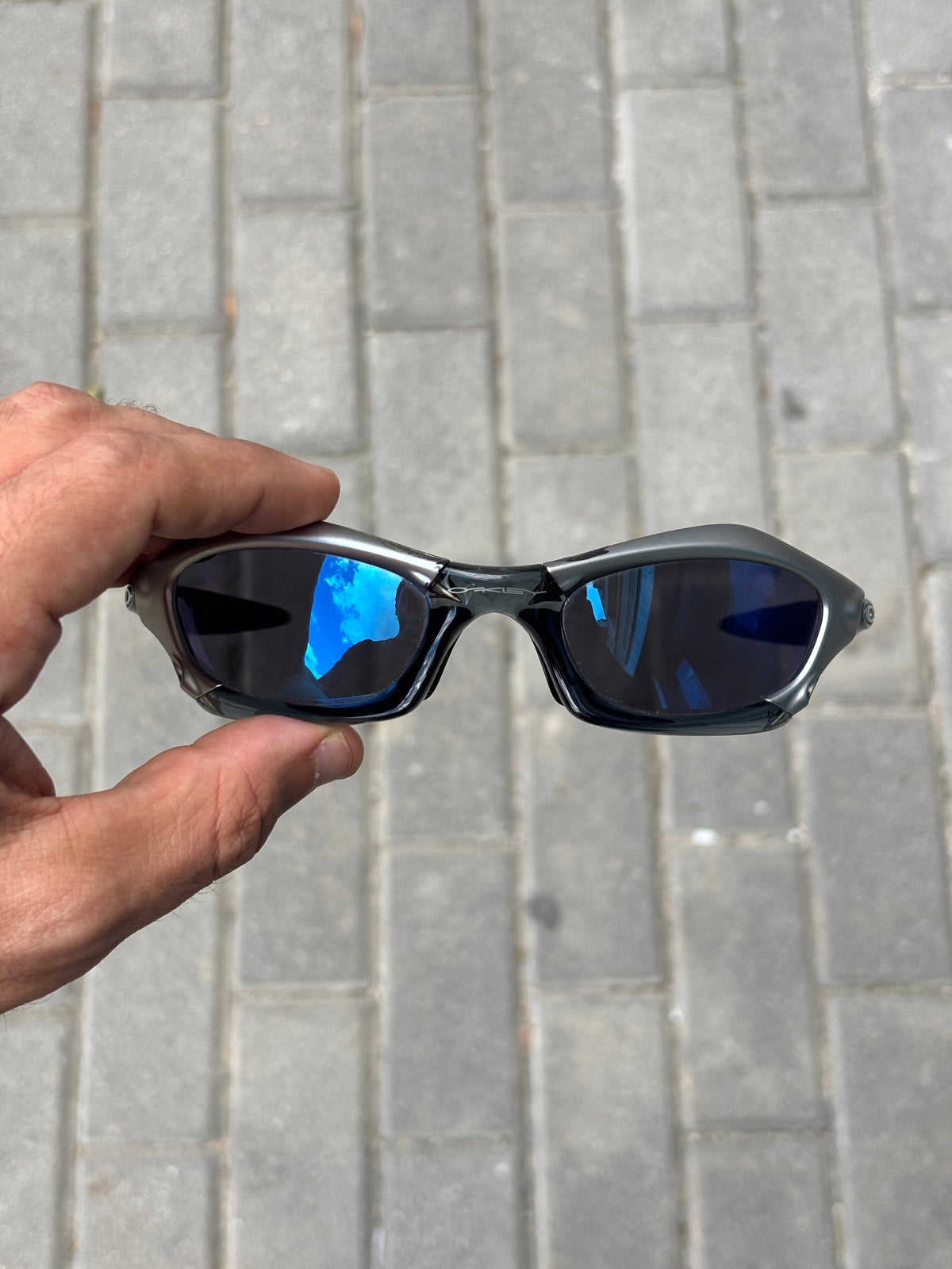 2002 Oakley Splice FMJ+ Crystal Black / Ice Iridium Sunglasses