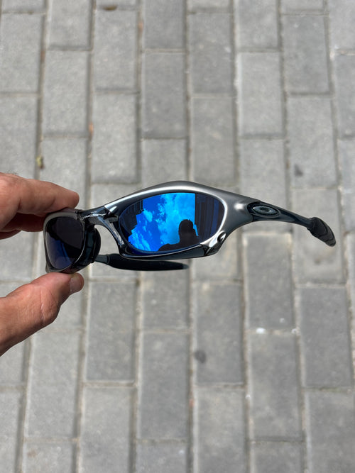 2002 Oakley Splice FMJ+ Crystal Black / Ice Iridium Sunglasses