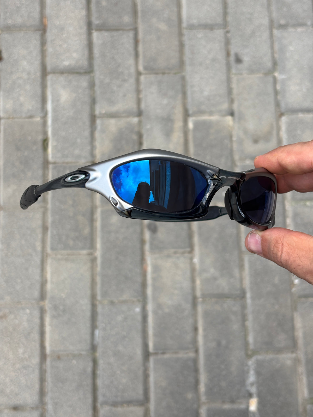 2002 Oakley Splice FMJ+ Crystal Black / Ice Iridium Sunglasses