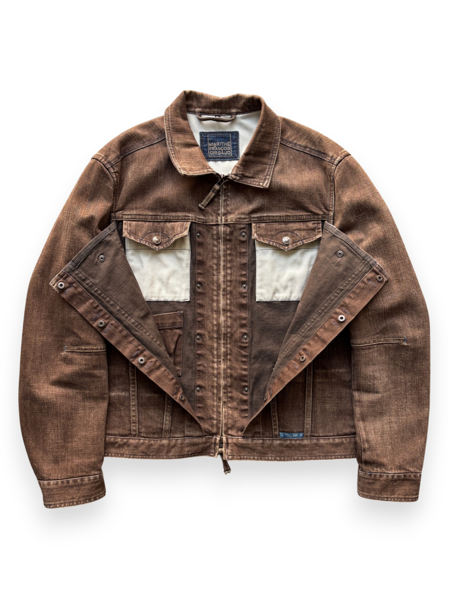 Early 2000's Marithé François Girbaud Stealth Pockets Jean Jacket (M-L)