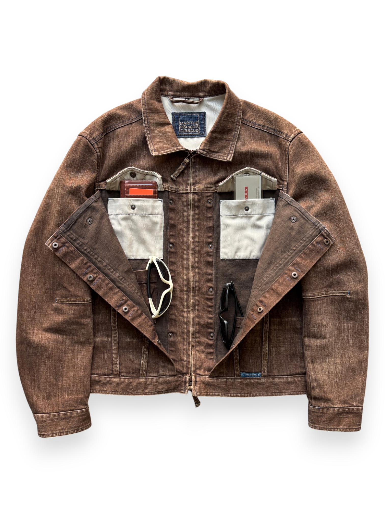 Early 2000's Marithé François Girbaud Stealth Pockets Jean Jacket (M-L)