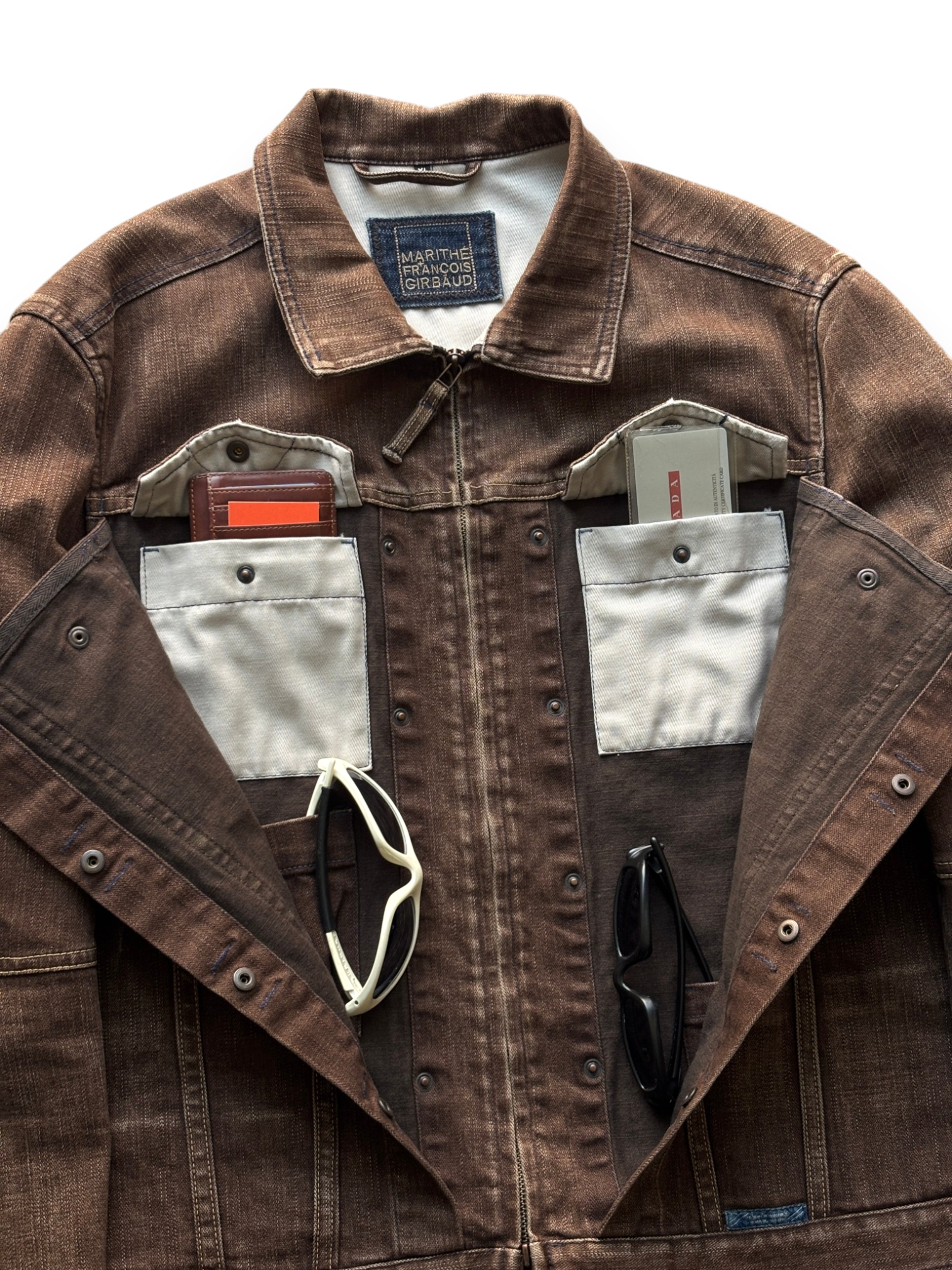 Early 2000's Marithé François Girbaud Stealth Pockets Jean Jacket (M-L)