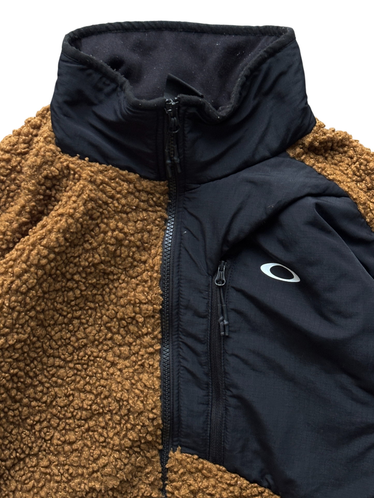 Oakley Nylon Paneled Piled Fleece Brown Jacket