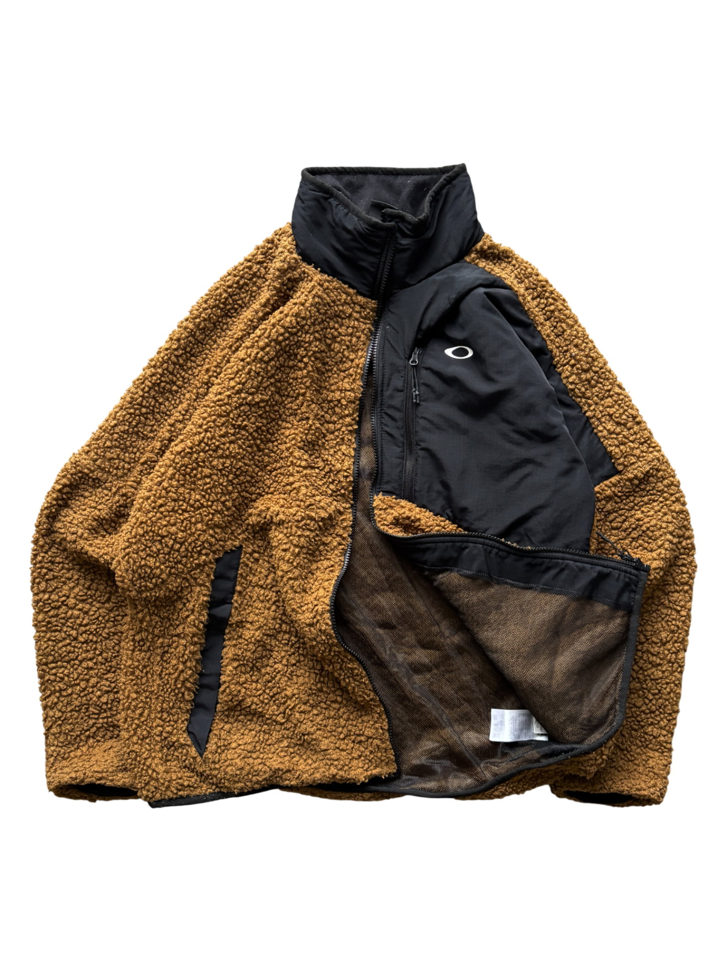Oakley Nylon Paneled Piled Fleece Brown Jacket
