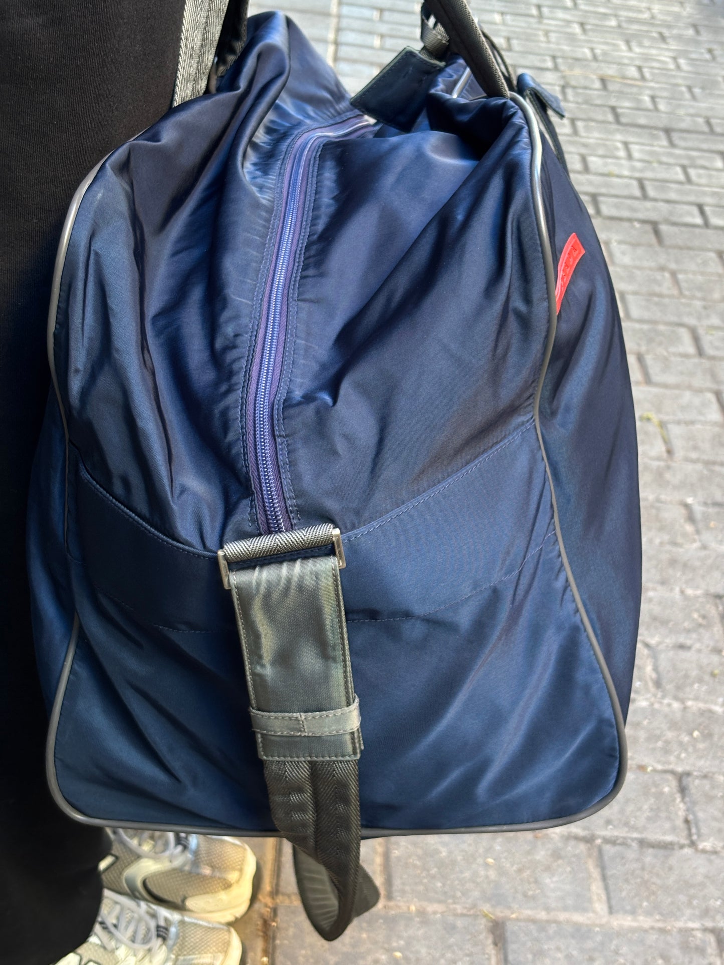 2000's Prada Sport Navy Boston Shoulder Bag