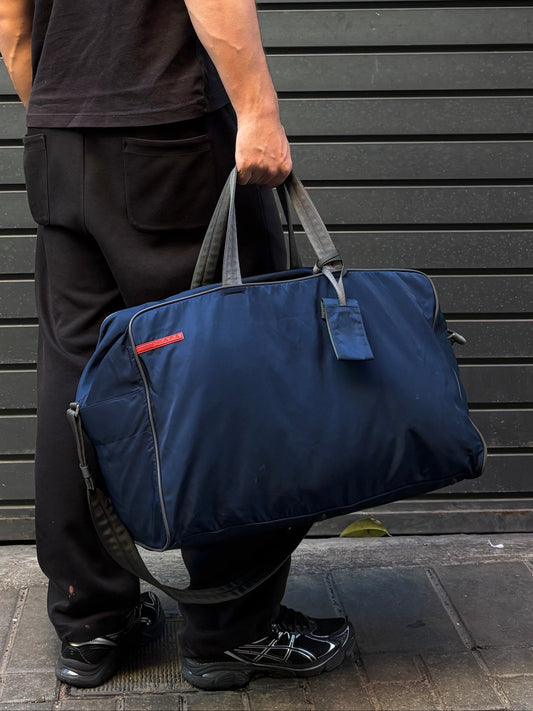 2000's Prada Sport Navy Boston Shoulder Bag