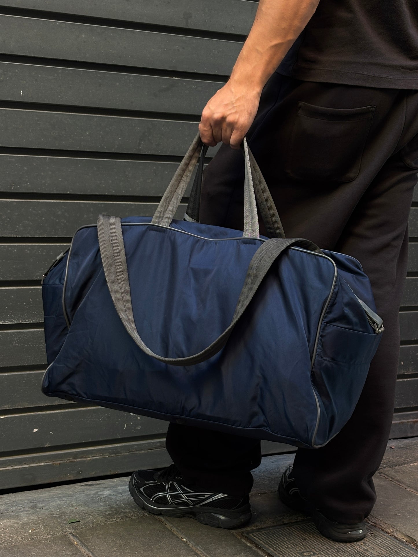 2000's Prada Sport Navy Boston Shoulder Bag